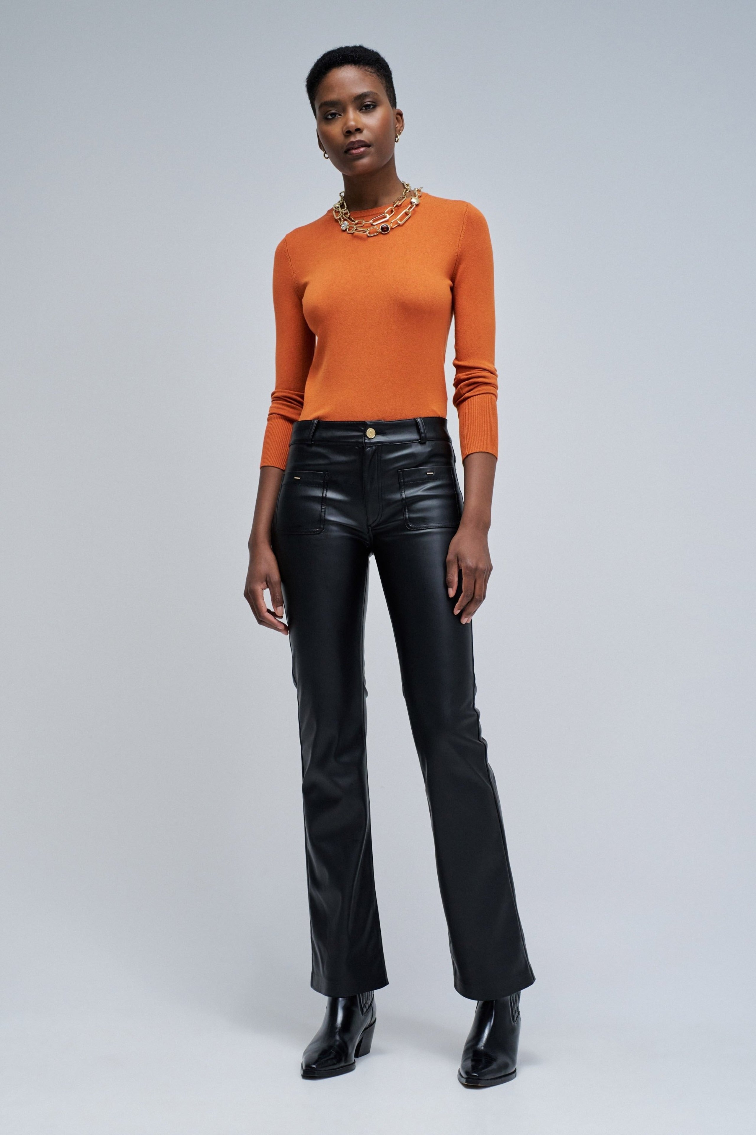 Basic Long Sleeve in Medium Orange Pullover Salsa Jeans