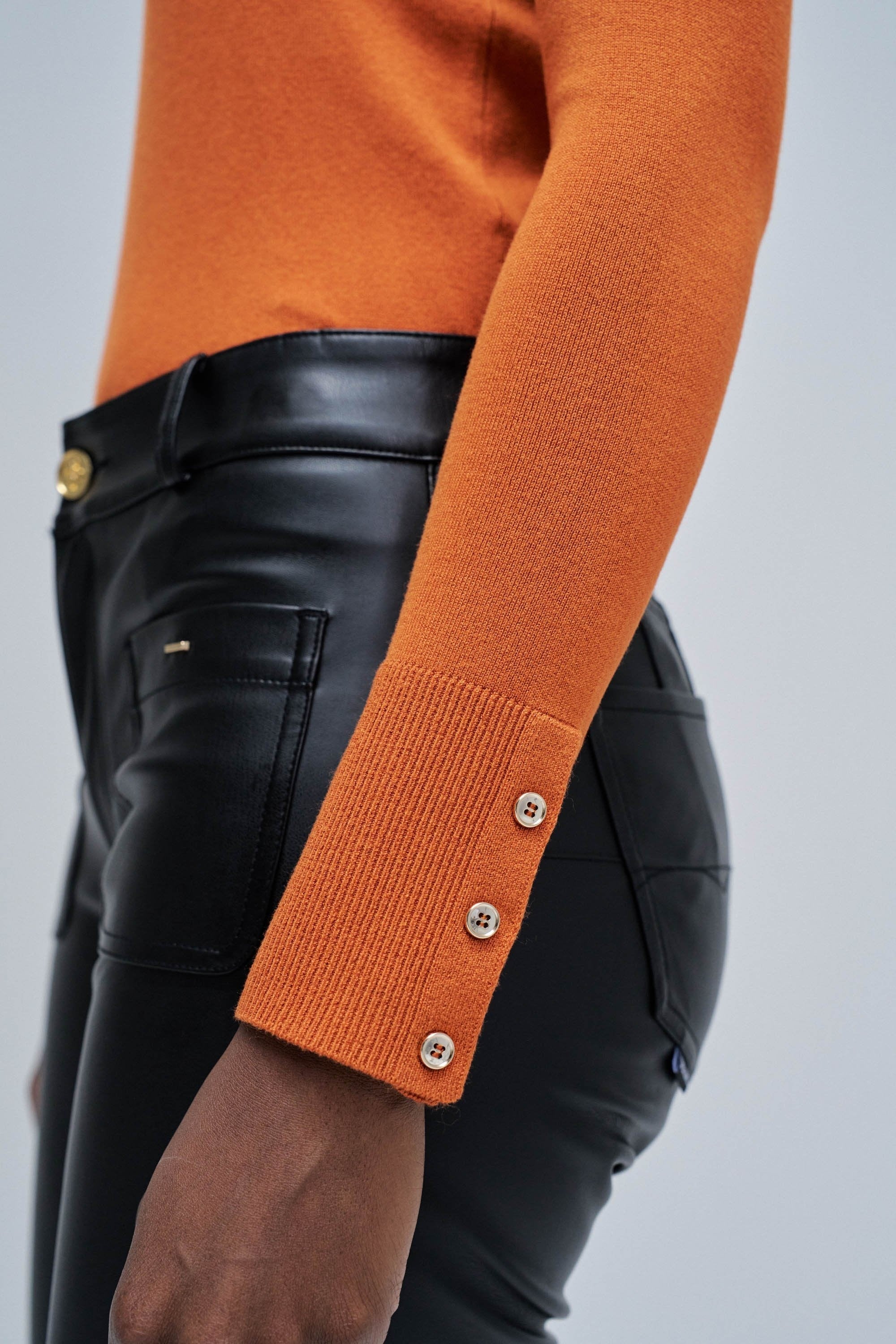 Basic Long Sleeve in Medium Orange Pullover Salsa Jeans
