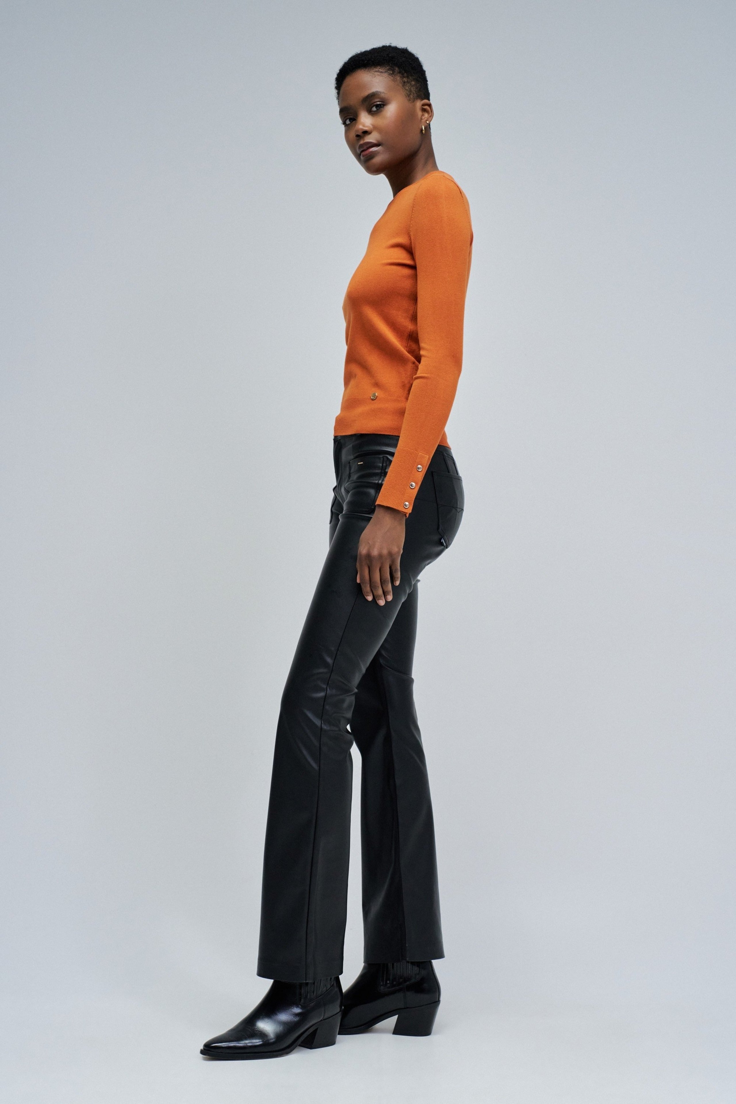 Basic Long Sleeve in Medium Orange Pullover Salsa Jeans