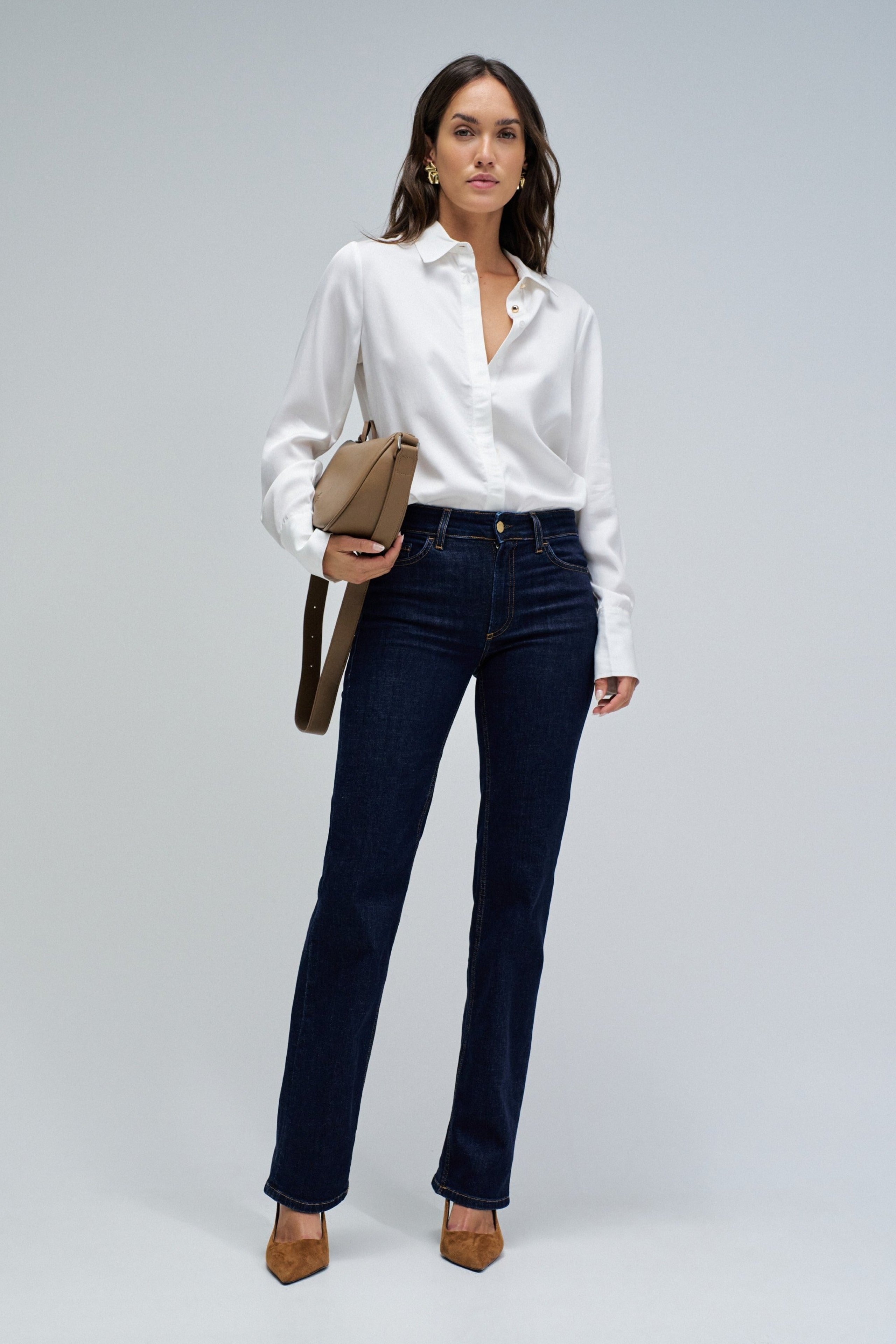 Basic Shirt W/ Gold Buttons in Light Pearl V2 Hemden Salsa Jeans