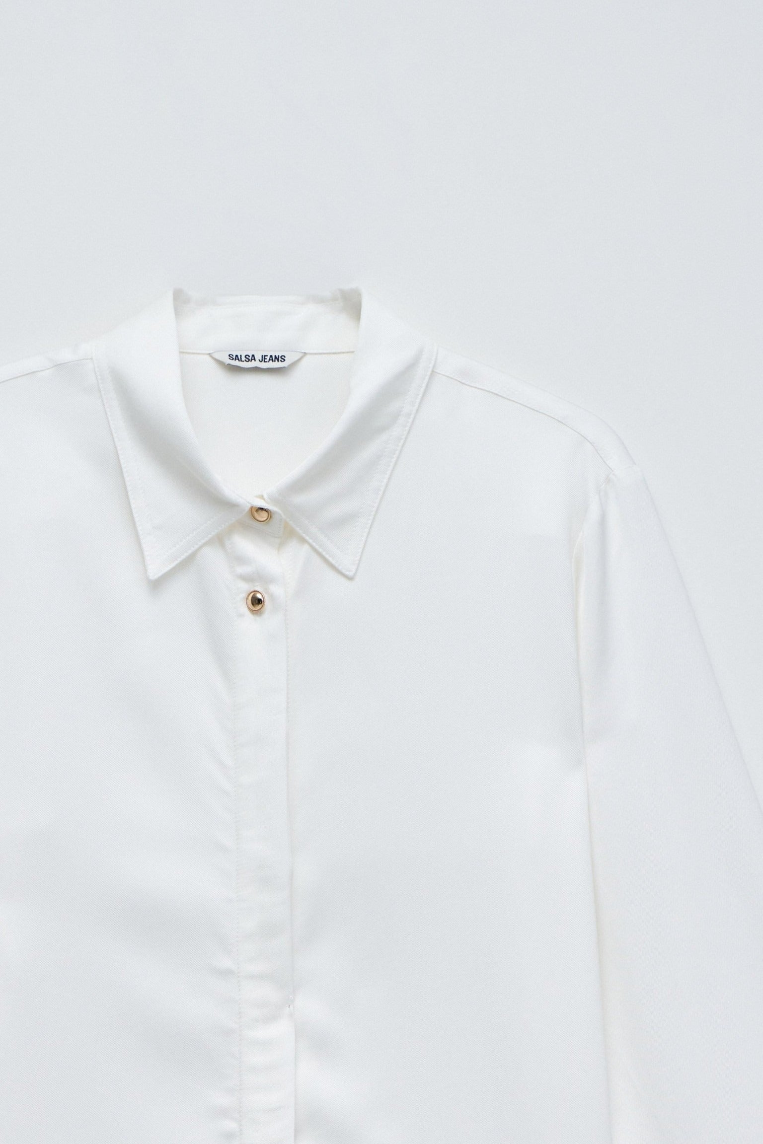 Basic Shirt W/ Gold Buttons in Light Pearl V2 Hemden Salsa Jeans