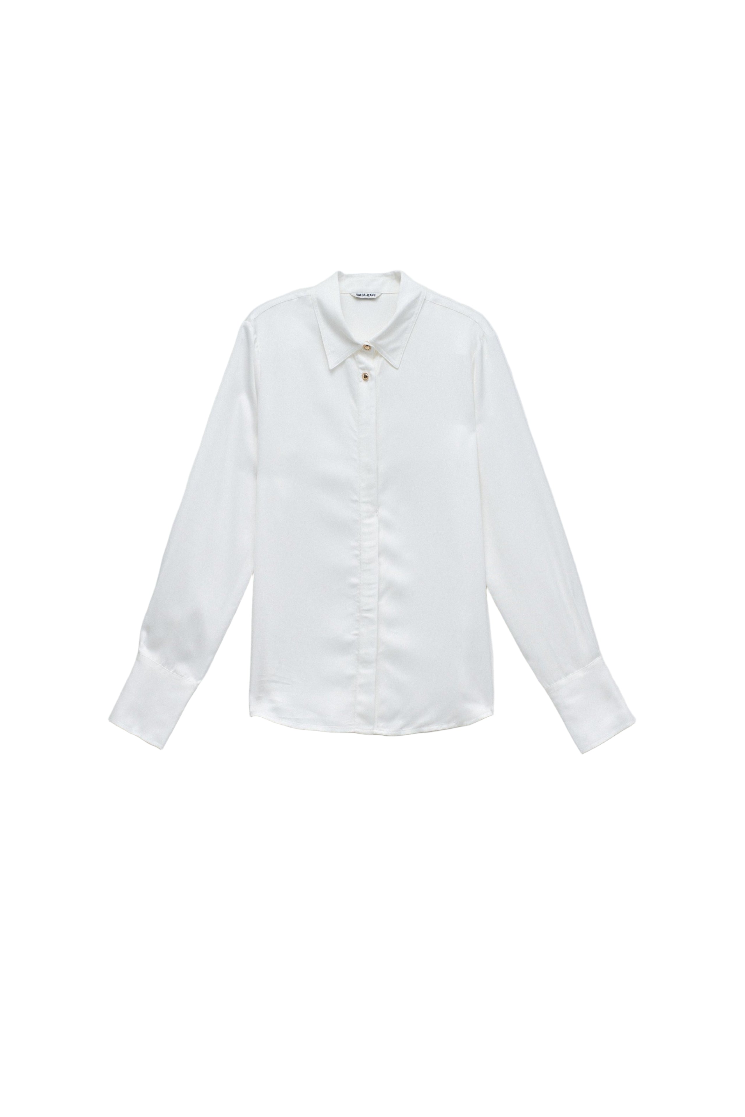 Basic Shirt W/ Gold Buttons in Light Pearl V2 Hemden Salsa Jeans