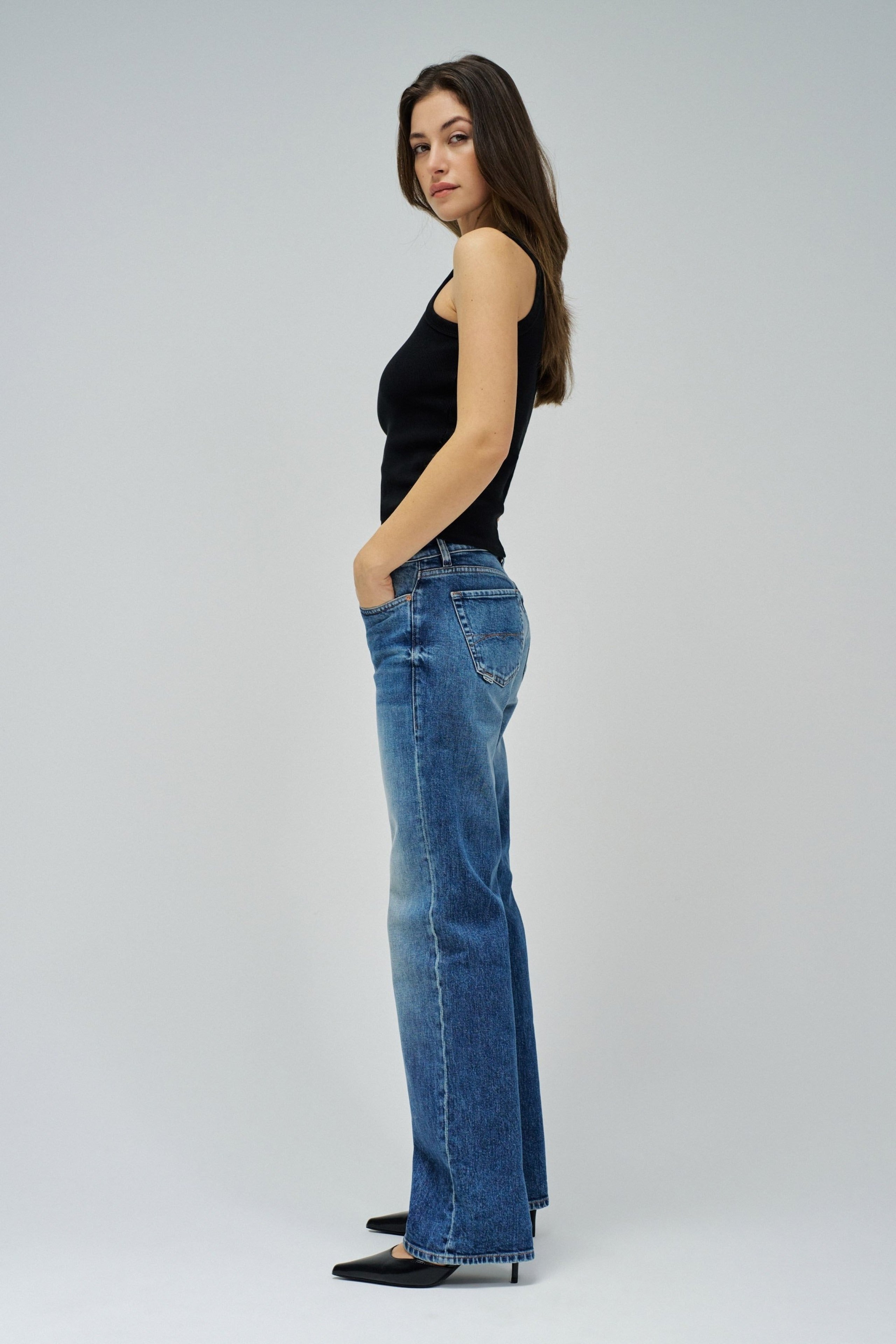 Jeans Low Rise Straight in Medium Wash Jeans Salsa Jeans