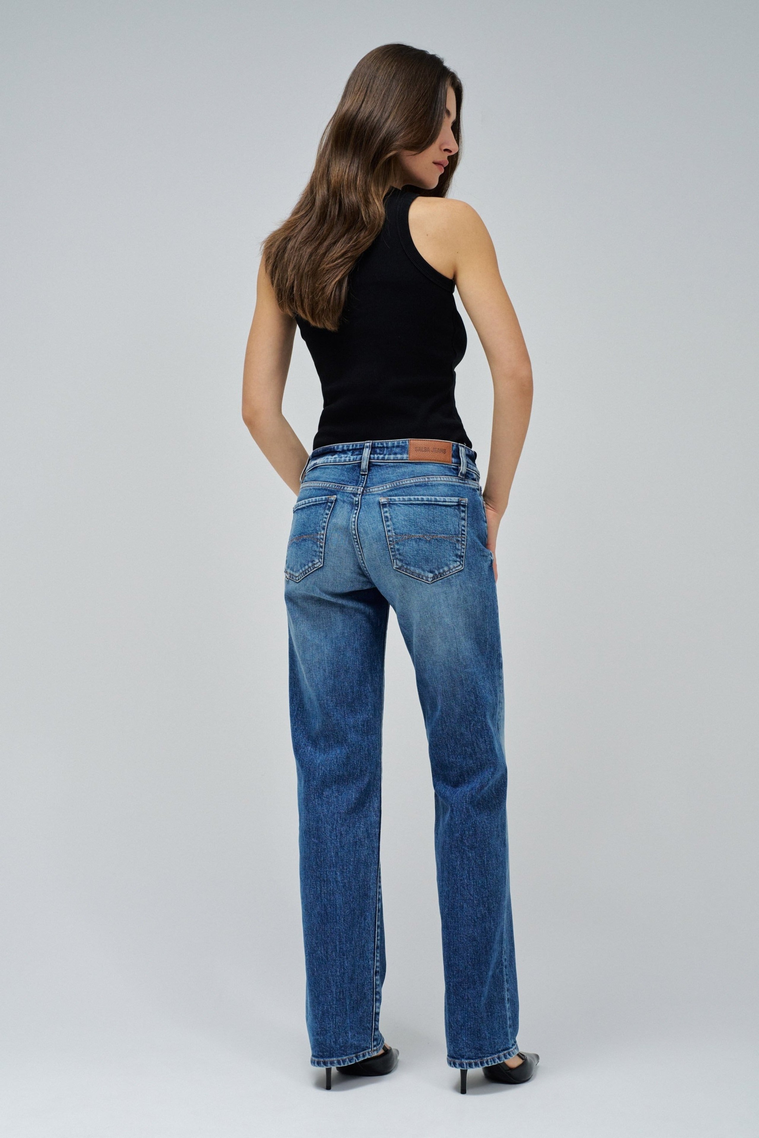 Jeans Low Rise Straight in Medium Wash Jeans Salsa Jeans