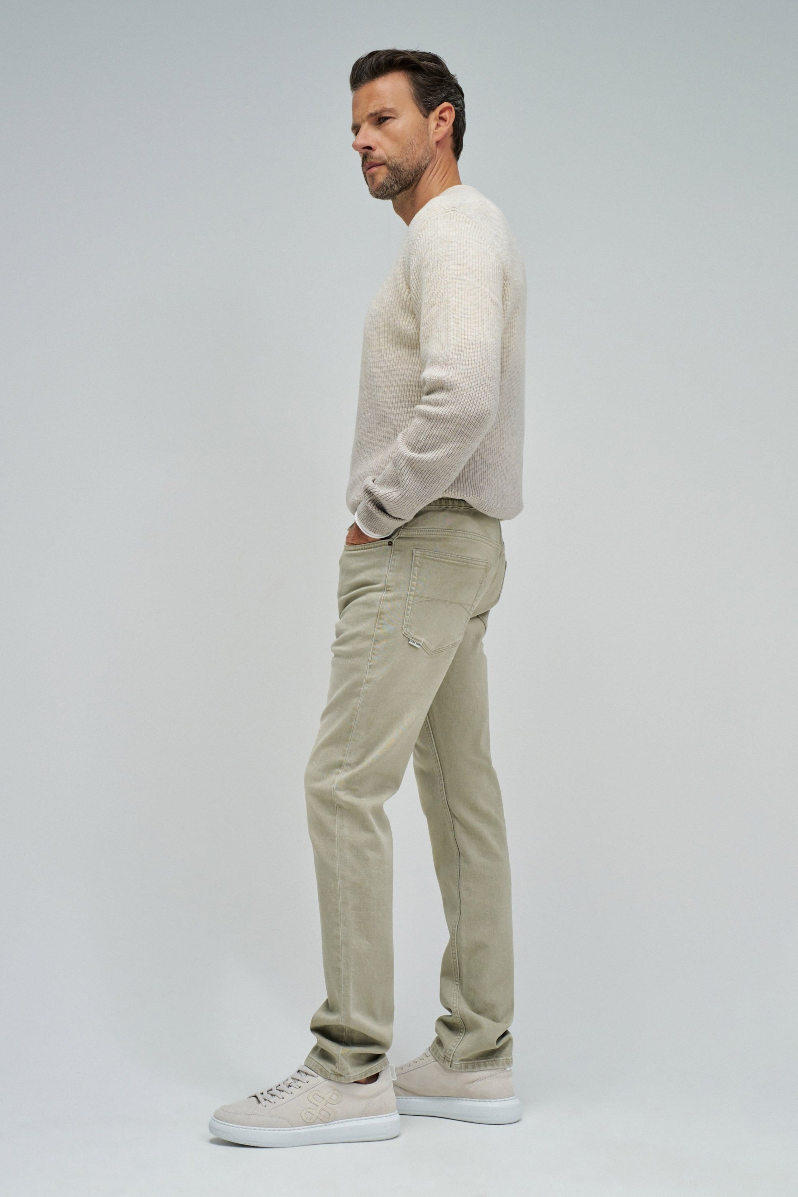 Jogger Pants S-Activ Washed in Light Green Hosen Salsa Jeans