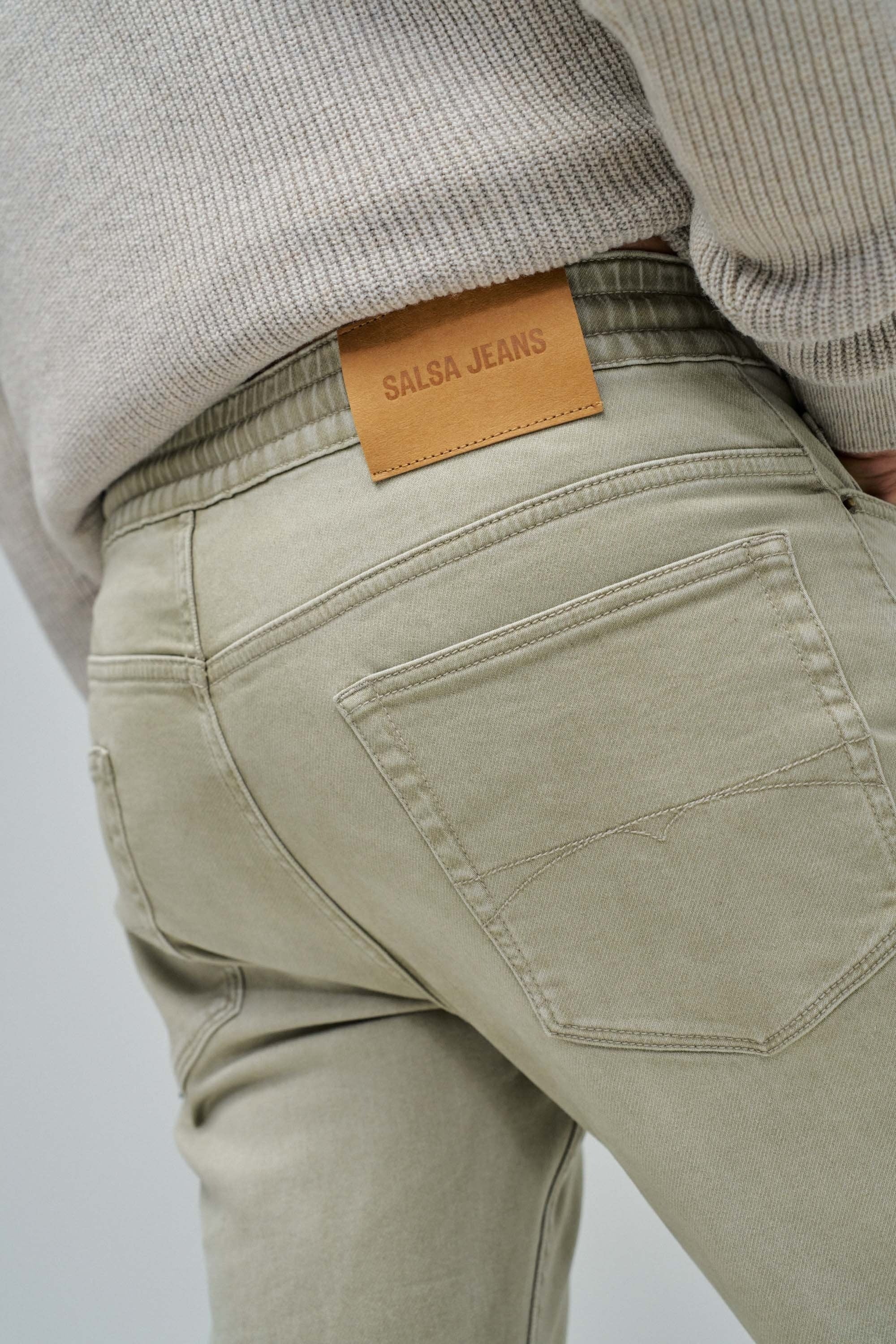 Jogger Pants S-Activ Washed in Light Green Hosen Salsa Jeans