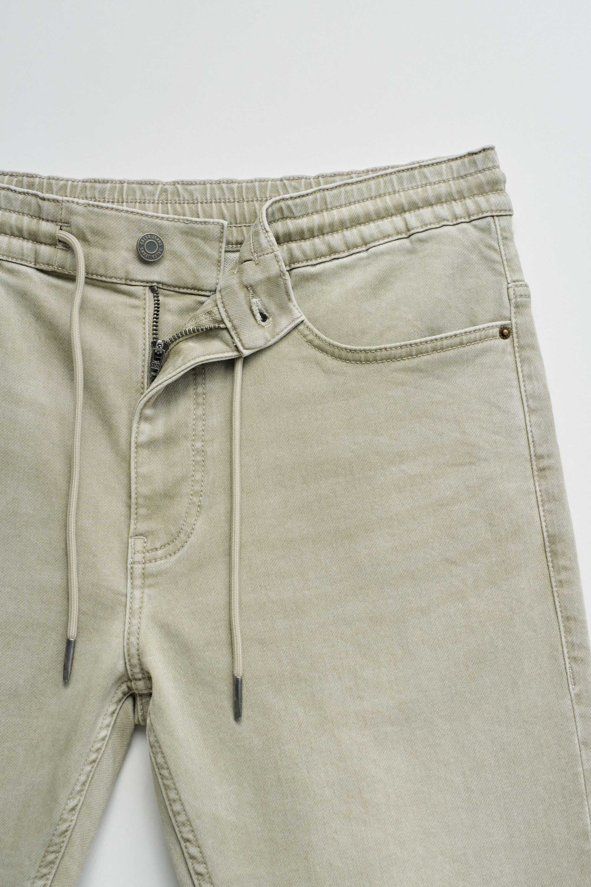 Jogger Pants S-Activ Washed in Light Green Hosen Salsa Jeans