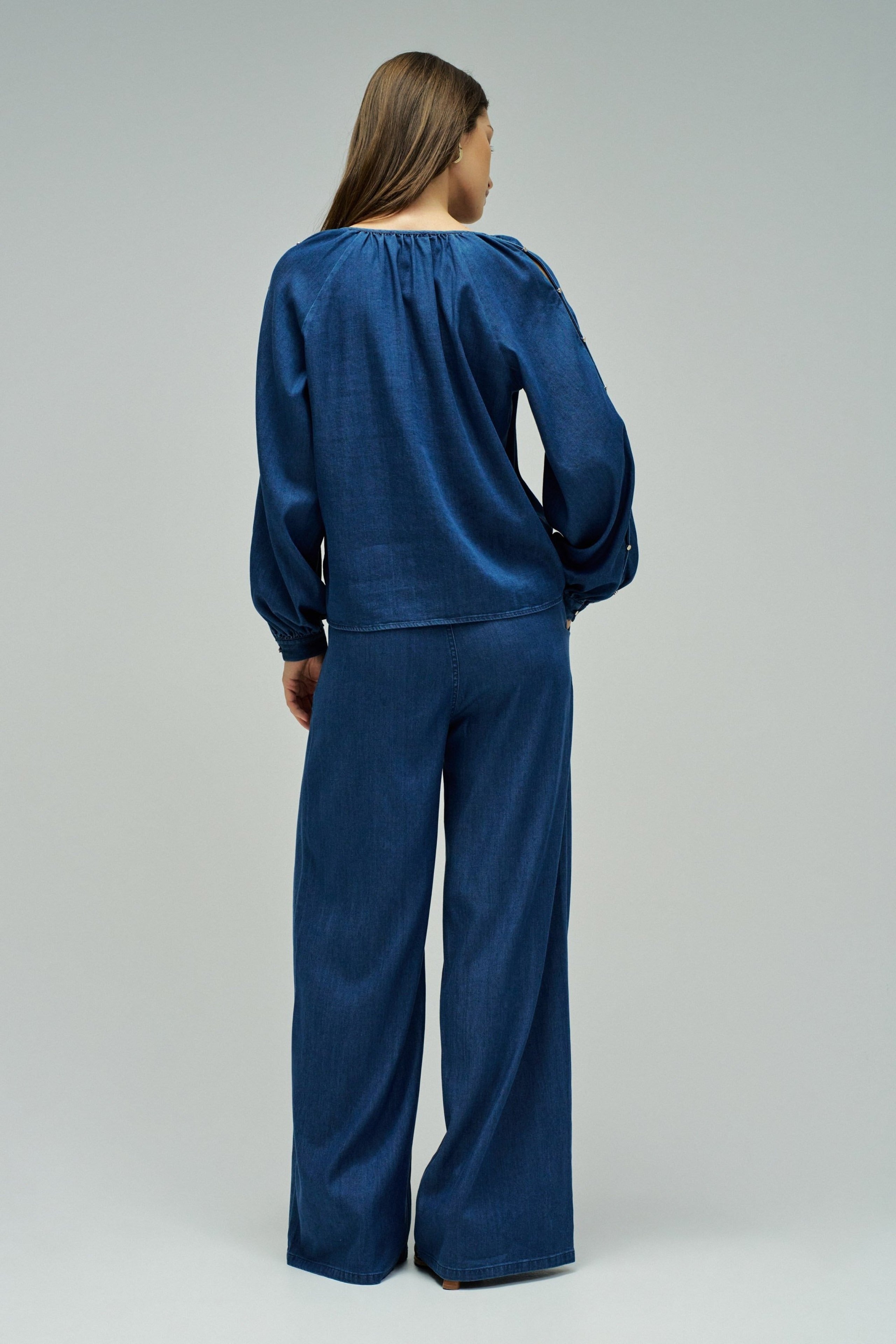 Blouse Sleeve Detail in Dark Wash Hemden Salsa Jeans