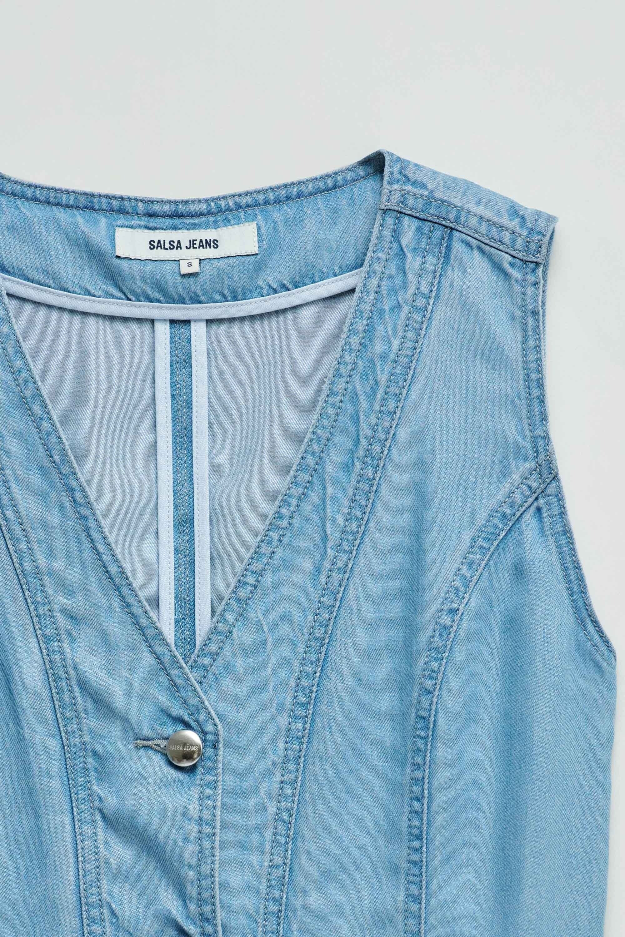 Denim Vest in Medium Light