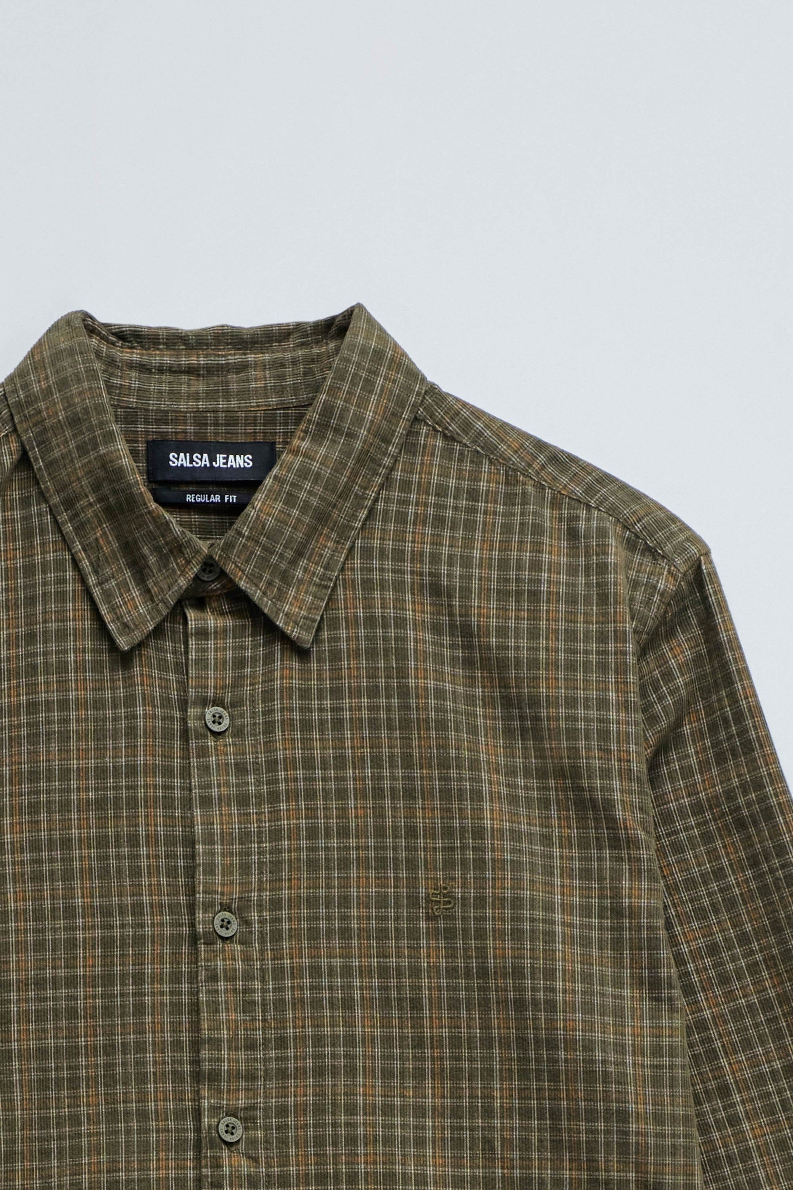 Plaid Cotton Shirt in Dark Green