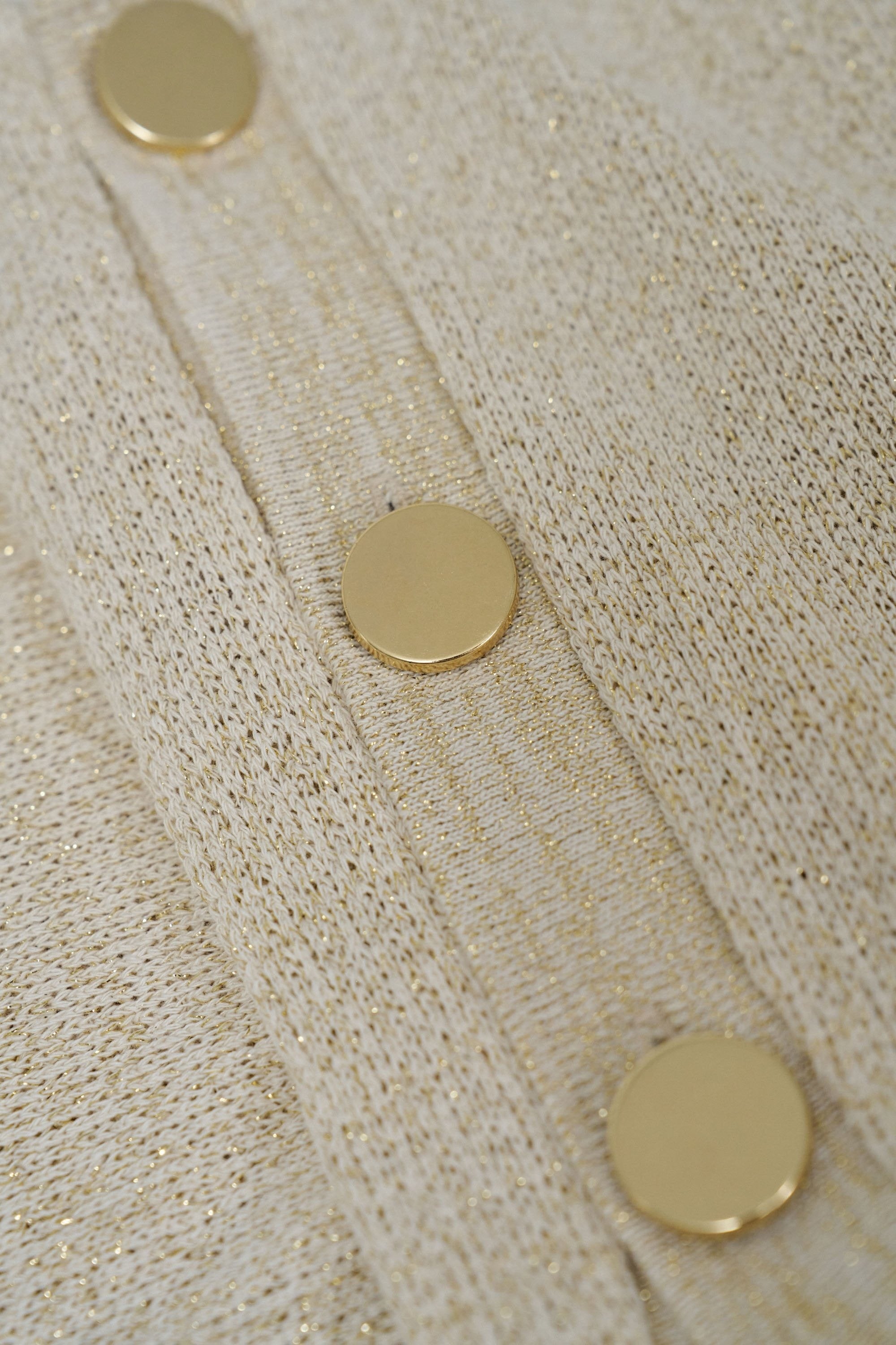 Lurex Knit Top With Buttons in Light Beige T-Shirts Salsa Jeans