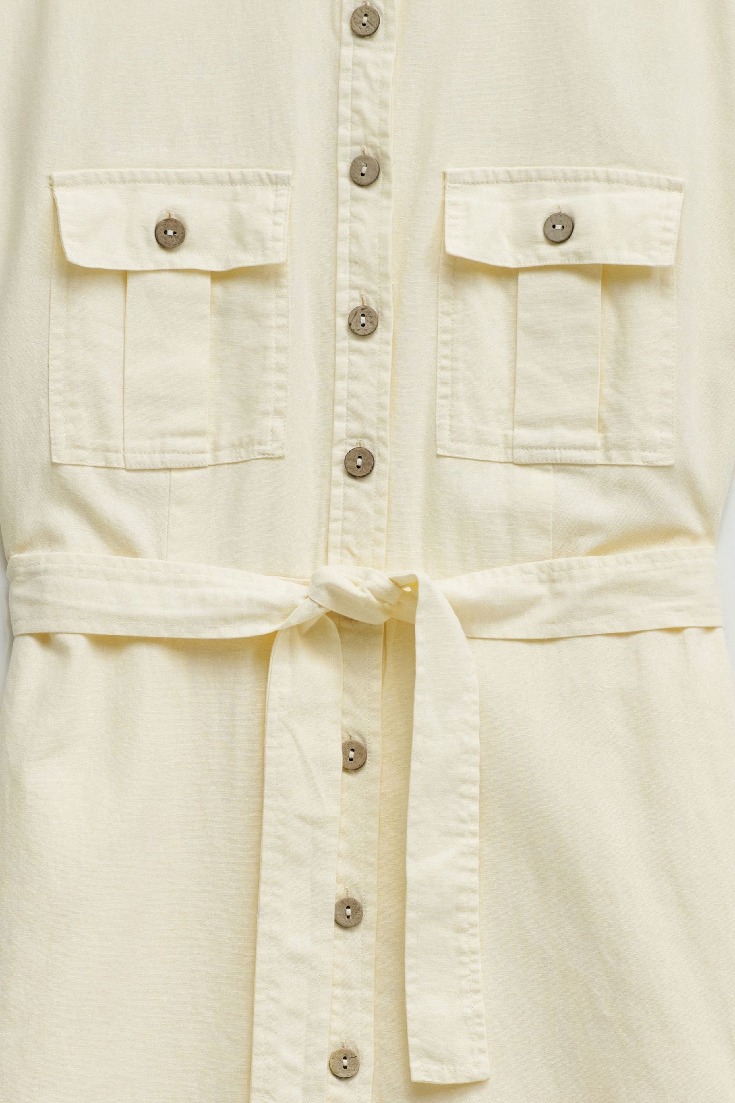 Sleeveless Shirt Dress in Light Yellow Kleider Salsa Jeans