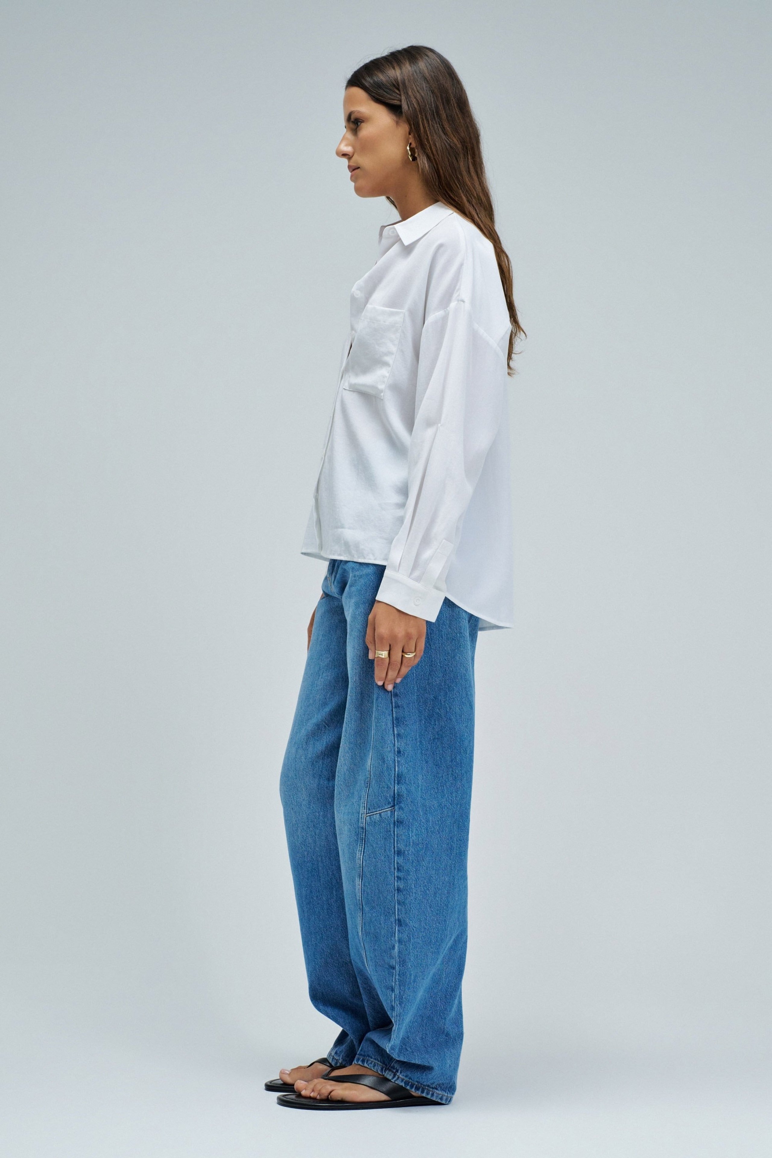 Oversize Basic Shirt in White Hemden Salsa Jeans