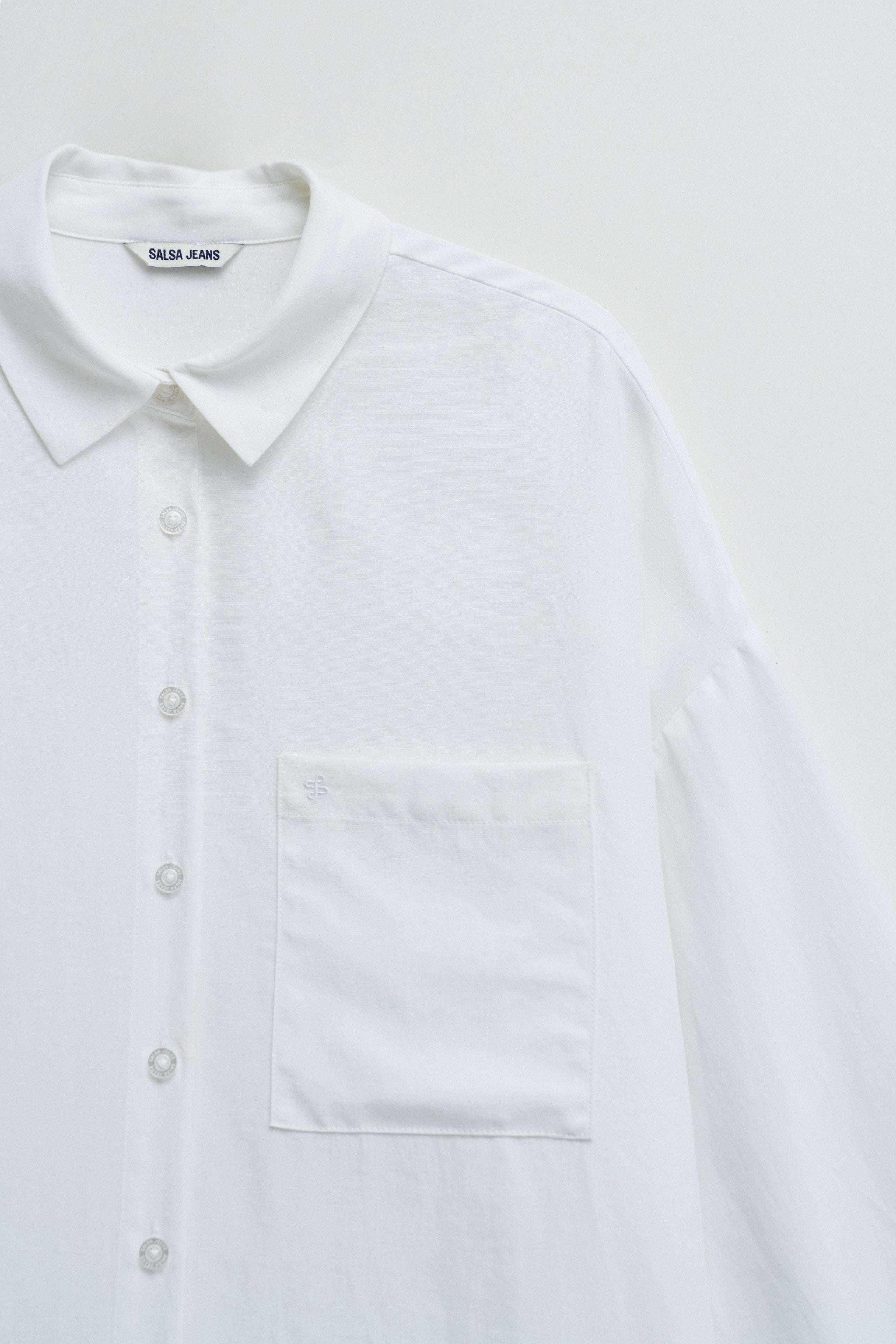 Oversize Basic Shirt in White Hemden Salsa Jeans