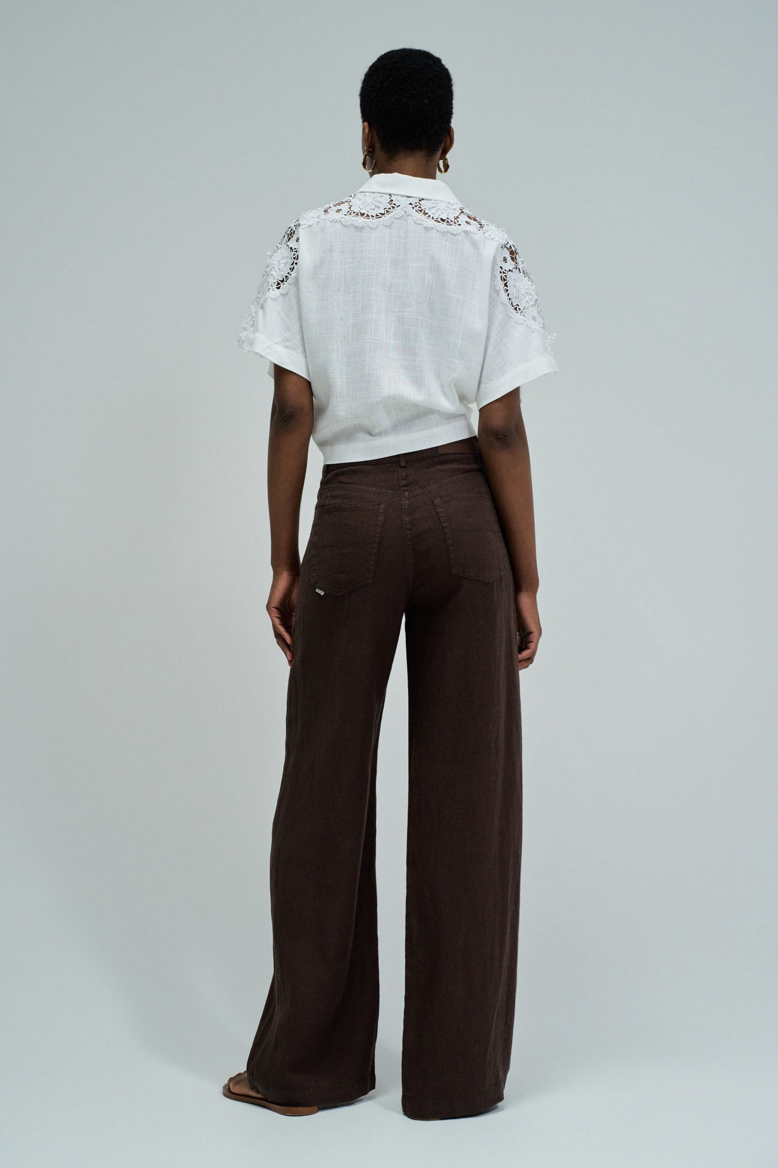 Front Knot Short Sleeve Shirt in White Hemden Salsa Jeans