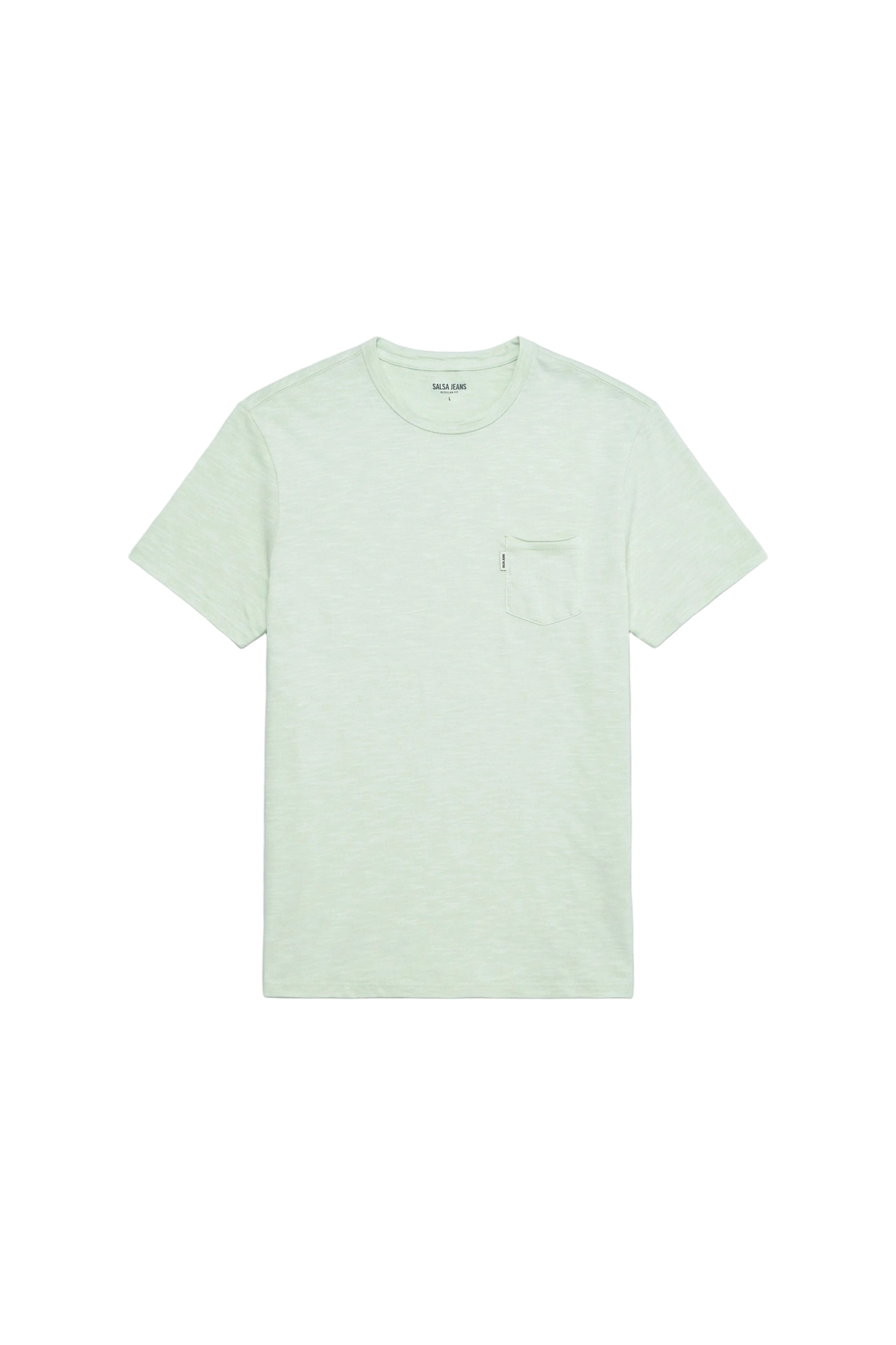 T-Shirt Slub Jersey Raw Edge in Light Green V1 T-Shirts Salsa Jeans