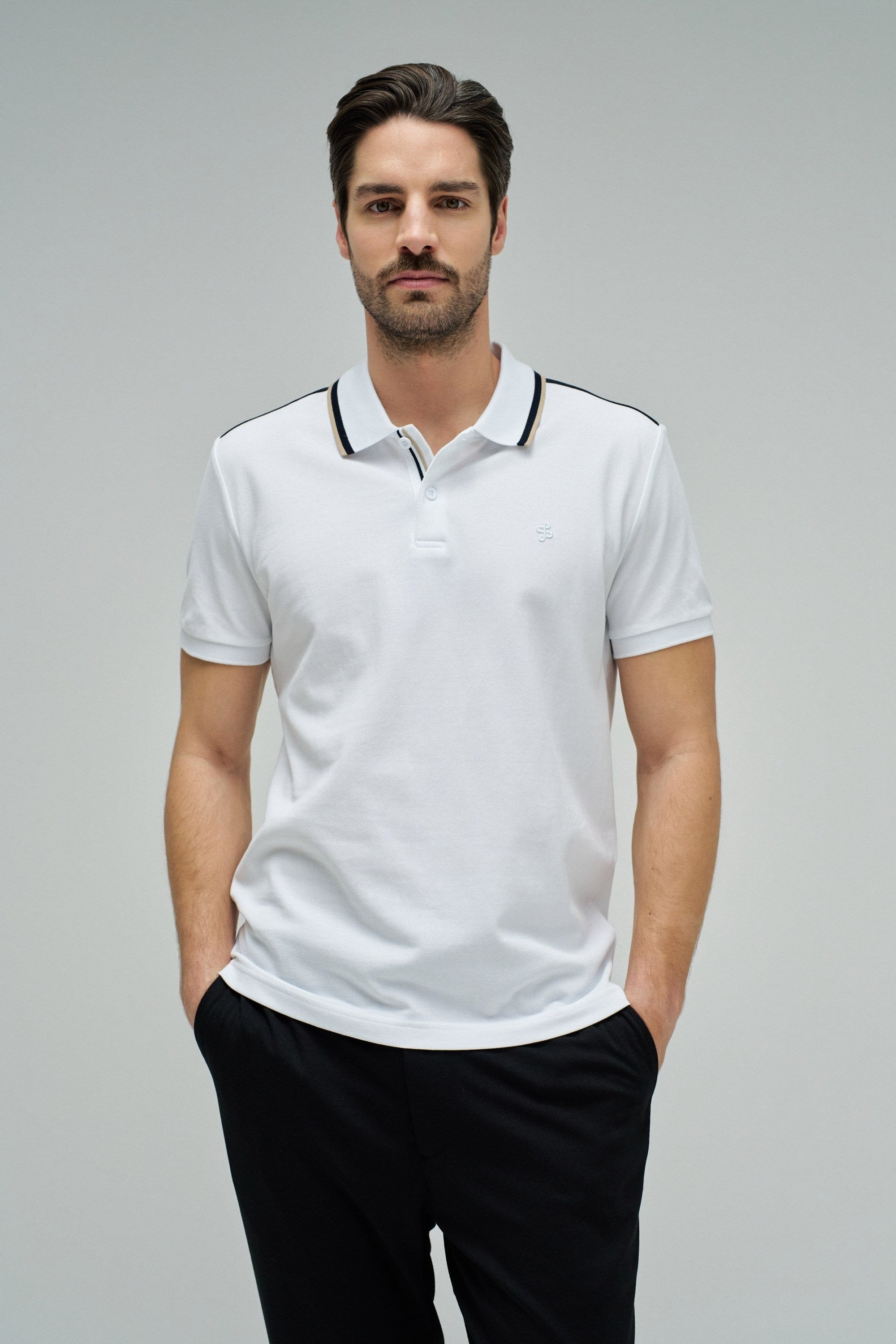 Polo Regular Fit Sport Tape in White T-Shirts Salsa Jeans