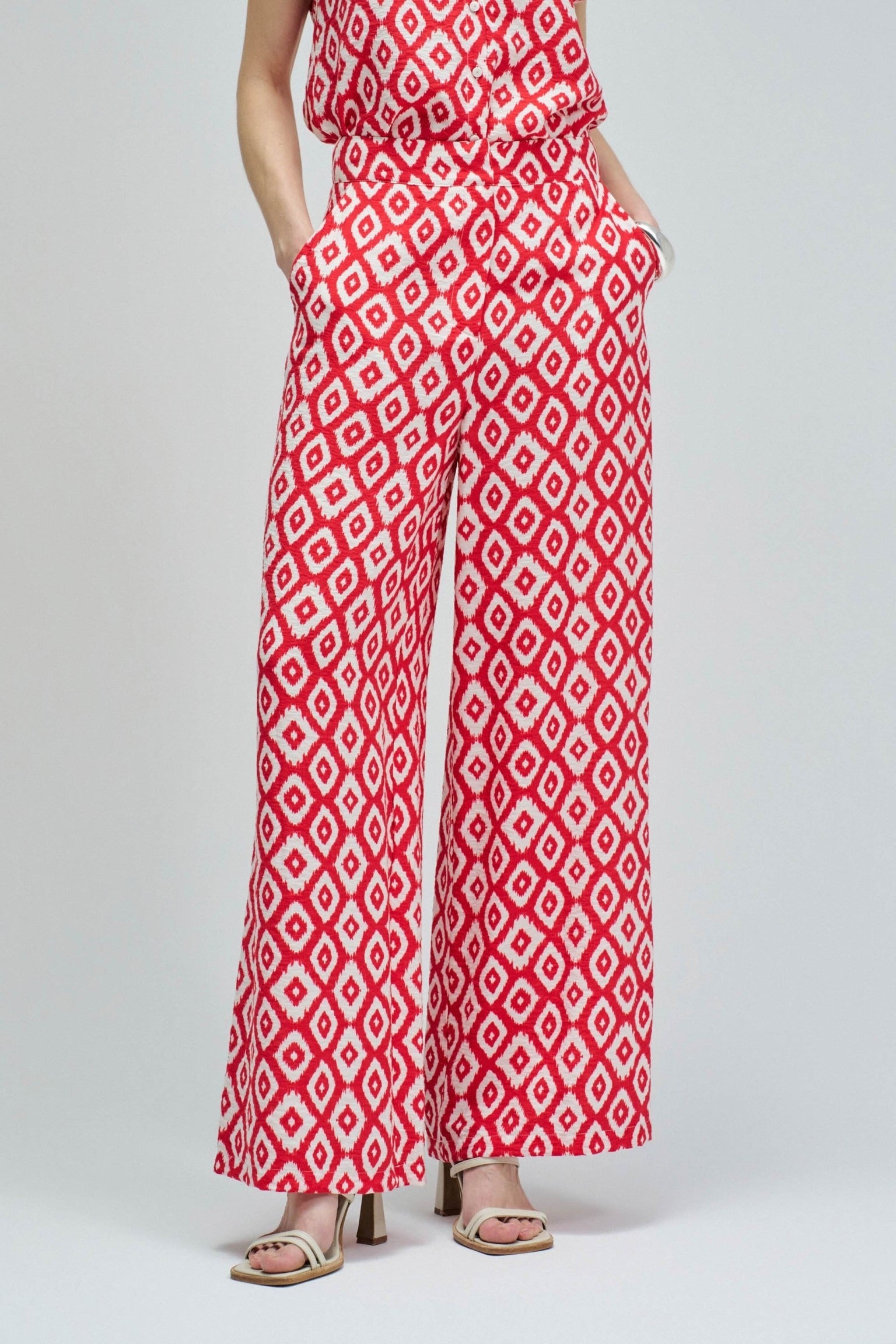 Print Hight Rise Pants in Light Pearl V1 Hosen Salsa Jeans