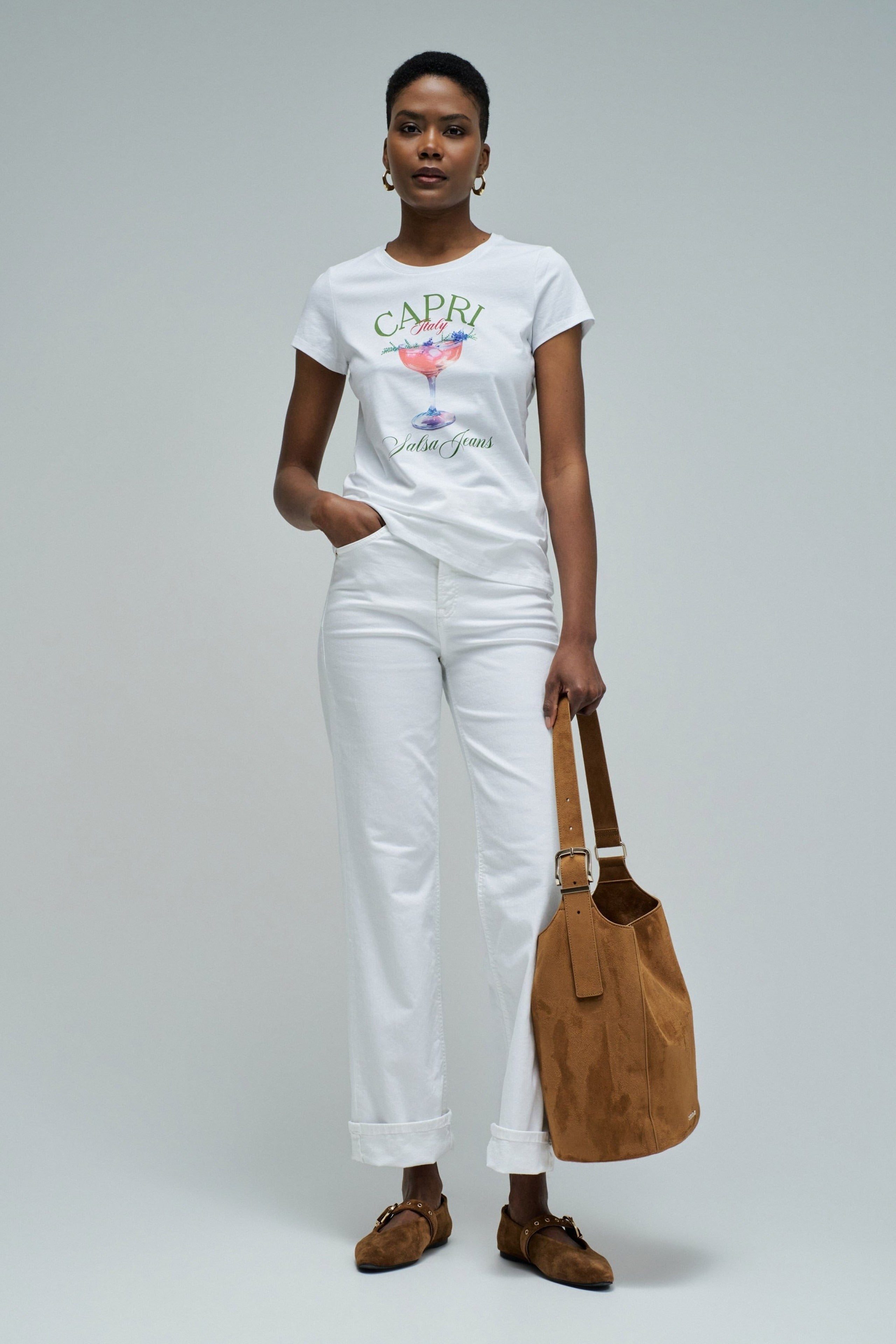 T-Shirt Loose Graphic in Light Pink V1 T-Shirts Salsa Jeans