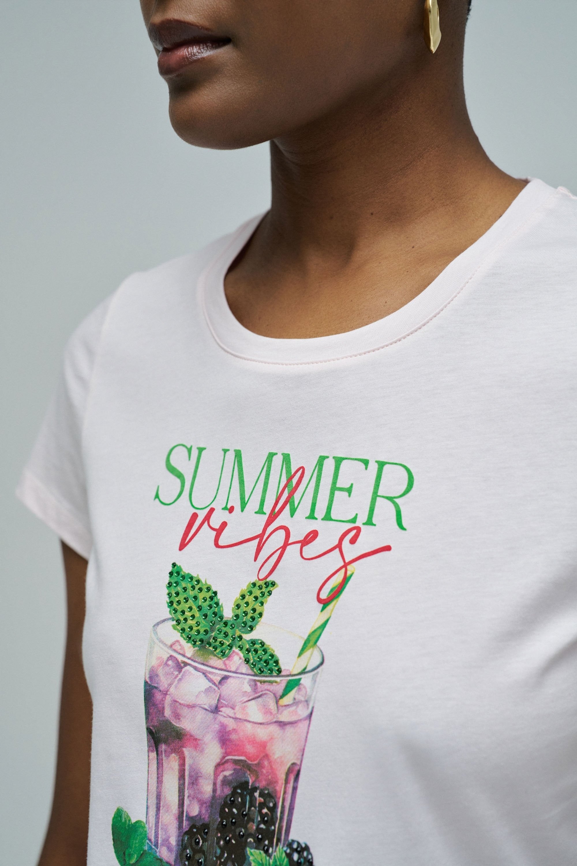T-Shirt Loose Graphic in Light Pink V1 T-Shirts Salsa Jeans