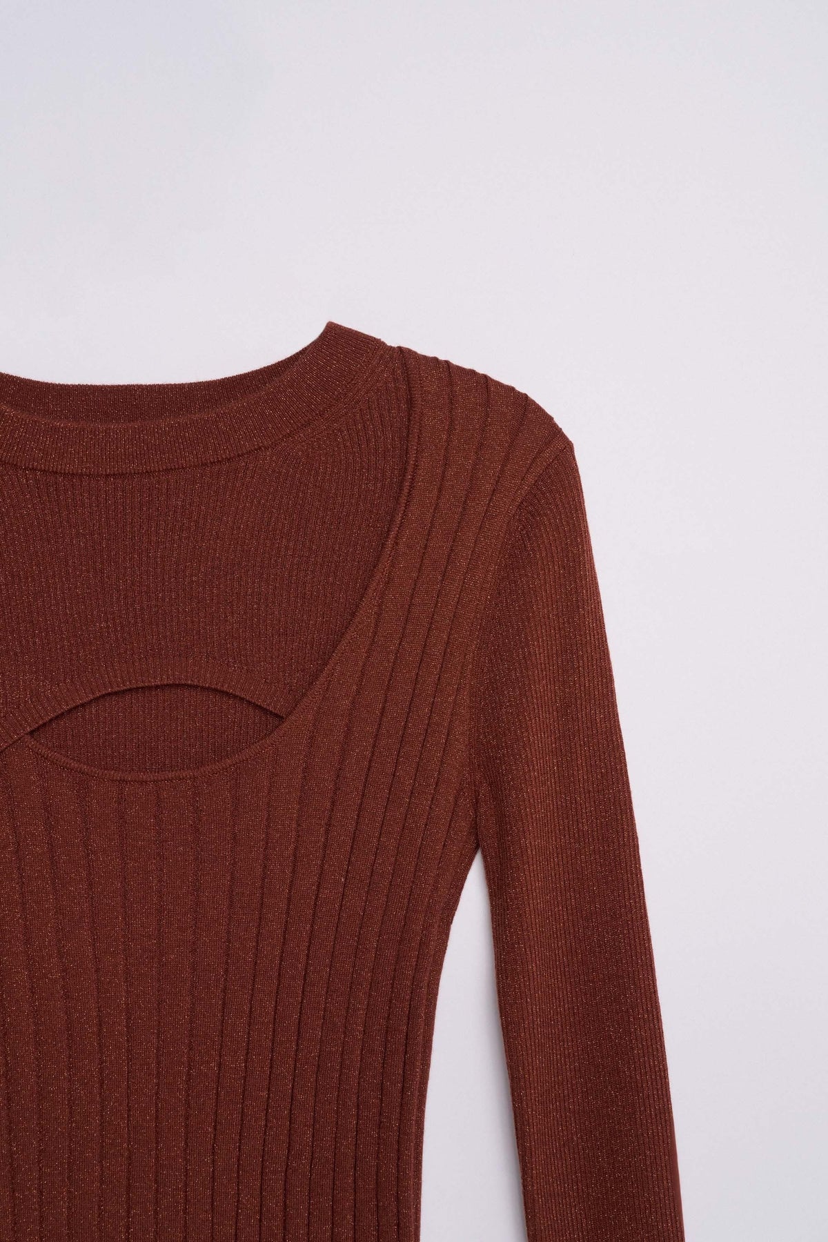 Lurex Strick Longsleeve in Dark Orange V1 T-Shirts Salsa Jeans
