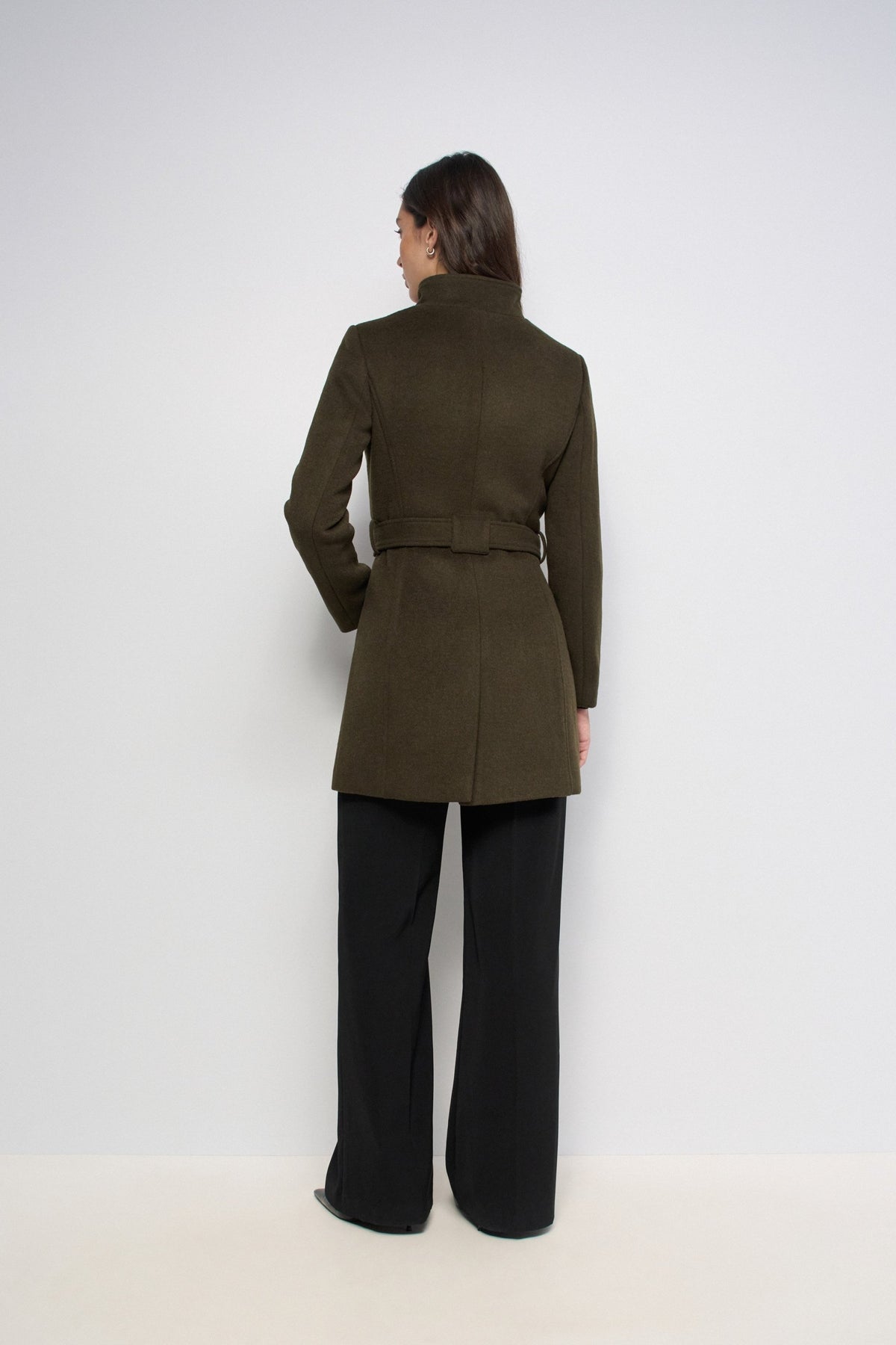 Wollmantel mit Knopfdetail in Dark Green V1 Jacken Salsa Jeans