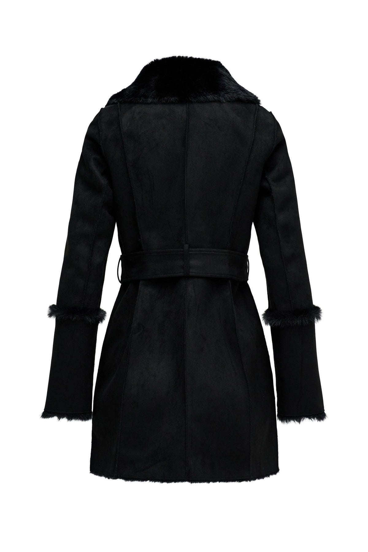 Langer Shearling Mantel in Black Jacken Salsa Jeans
