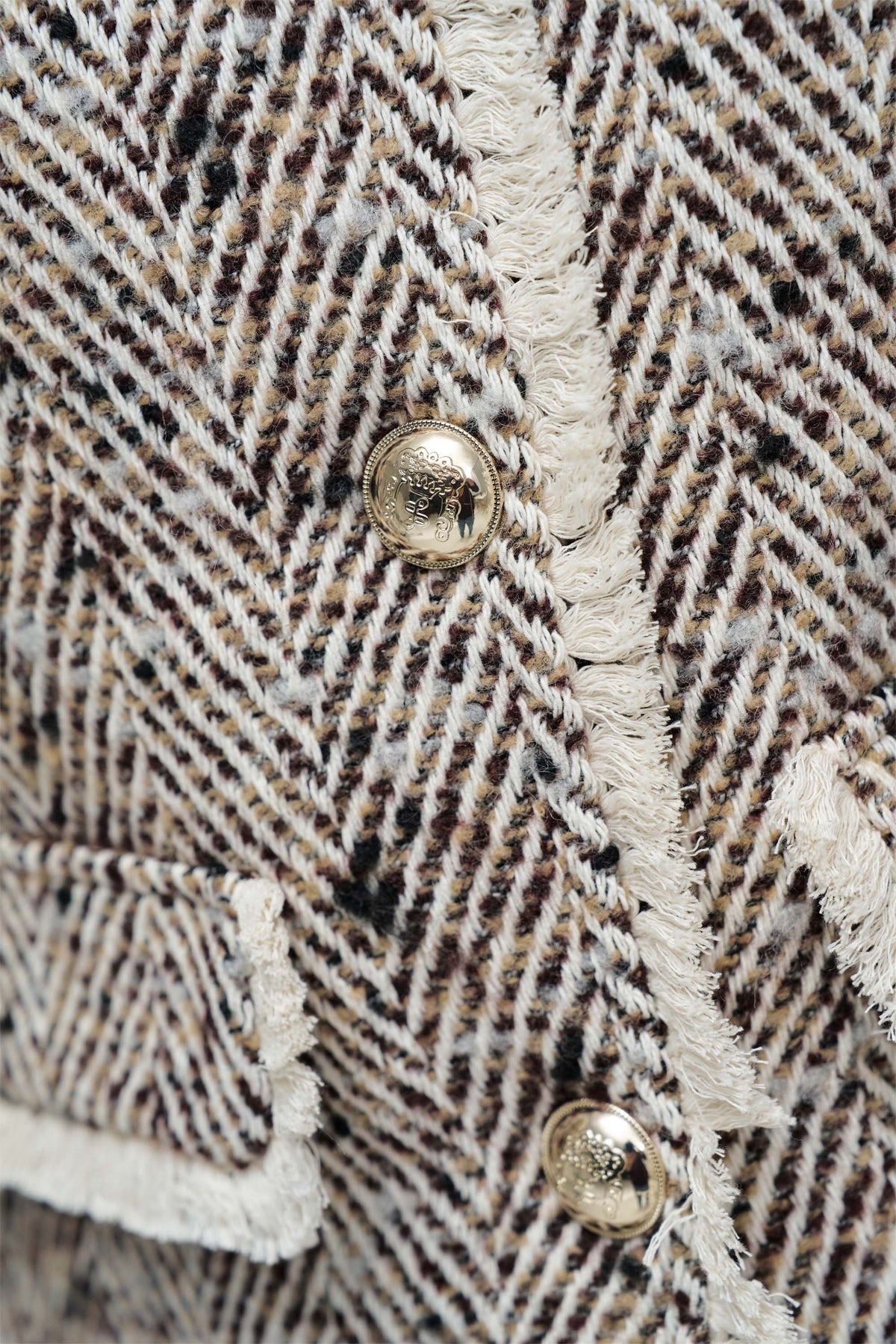 Tweedjacke mit Steppfutter in Light Brown V1