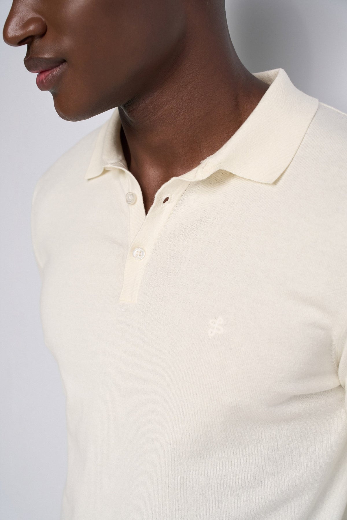 Langarm Strickpolo in Light Pearl V2 Pullover Salsa Jeans