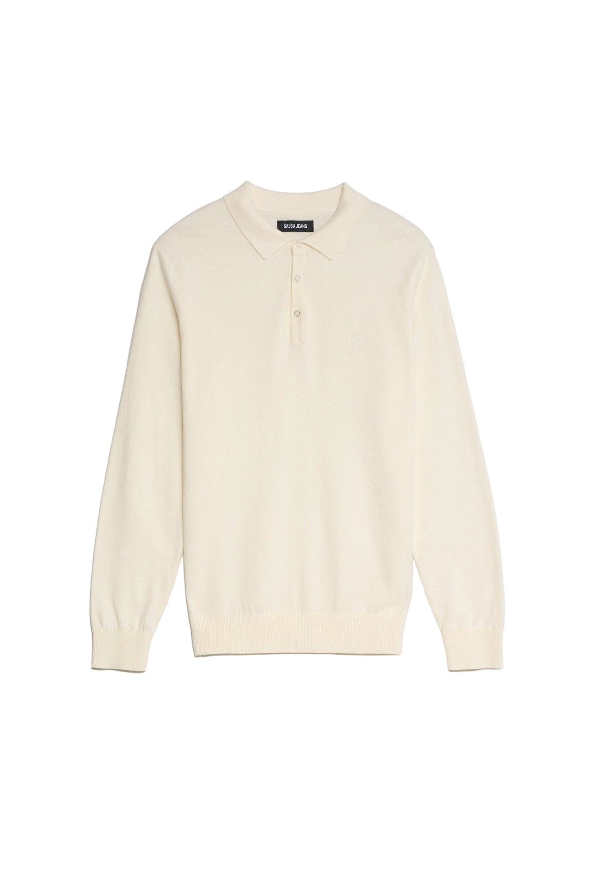 Langarm Strickpolo in Light Pearl V2 Pullover Salsa Jeans
