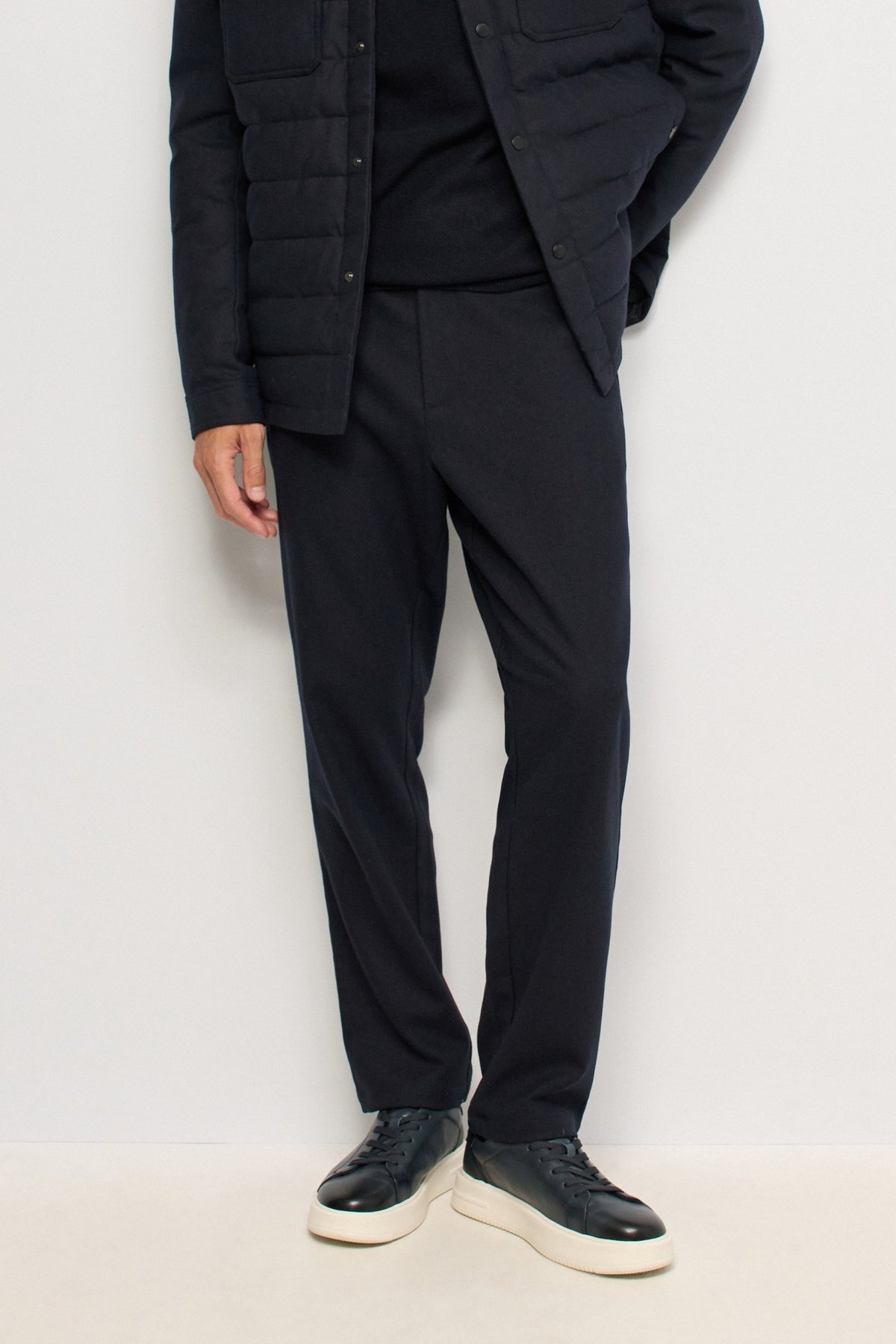 Weite Chinohose in Wolloptik in Dark Blue Hosen Salsa Jeans