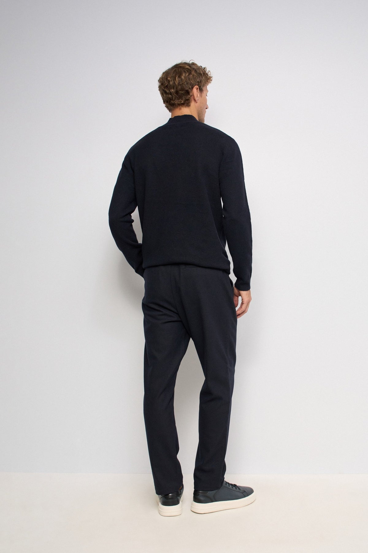 Weite Chinohose in Wolloptik in Dark Blue Hosen Salsa Jeans