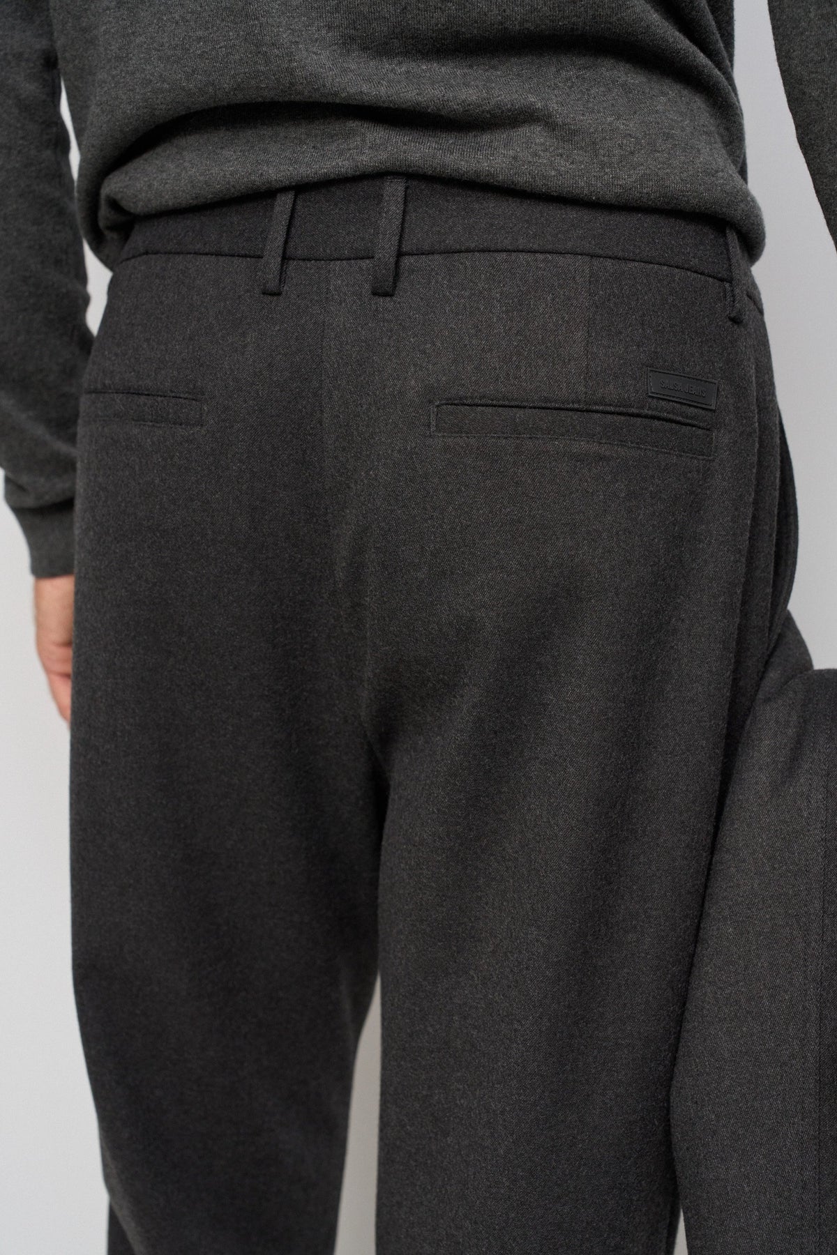 Wollmix Chino Regular Fit in Dark Grey Hosen Salsa Jeans