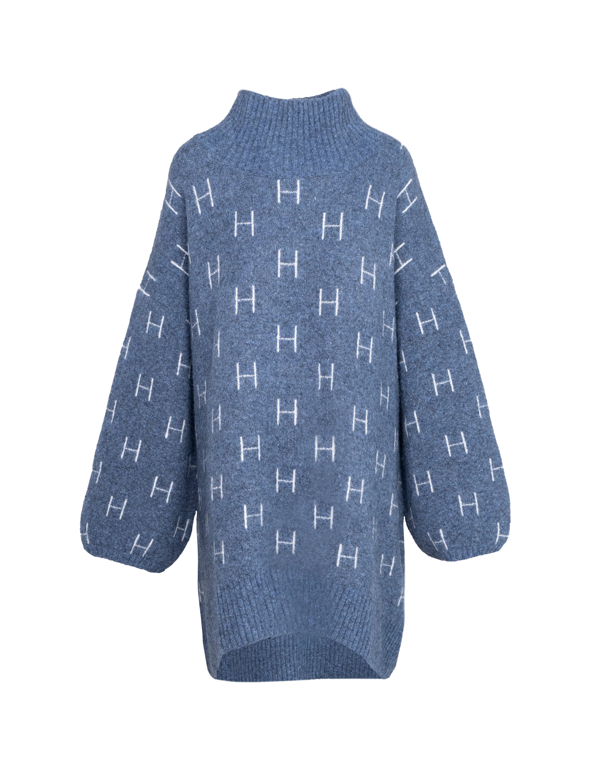 FAM Sweater Long in Blue Pullover Hést