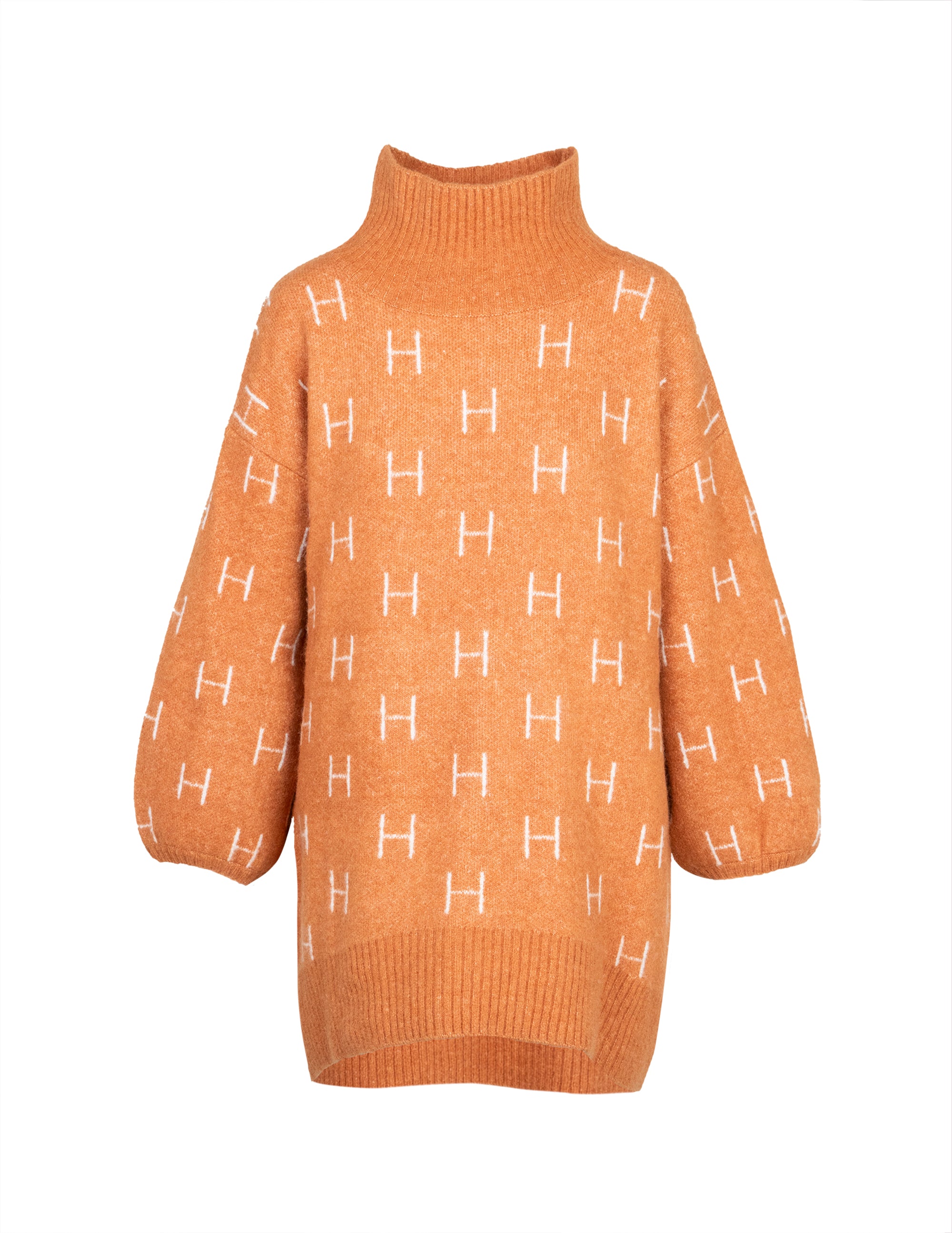 FAM Sweater Long in Leather brown Pullover Hést