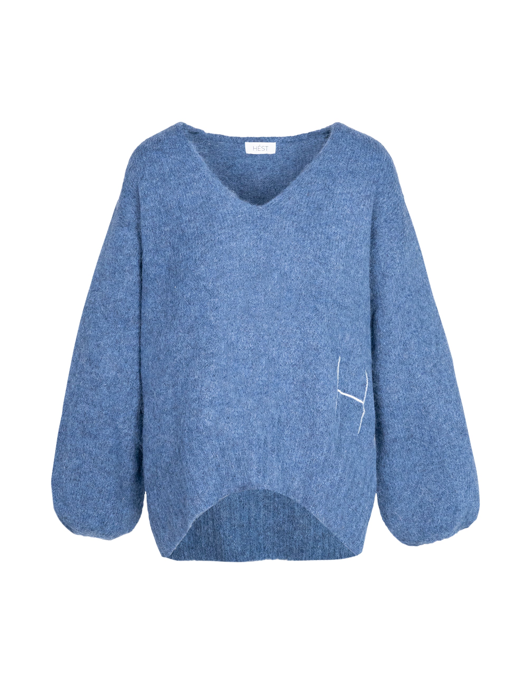 SOFIE V-neck Sweater in Blue Pullover Hést