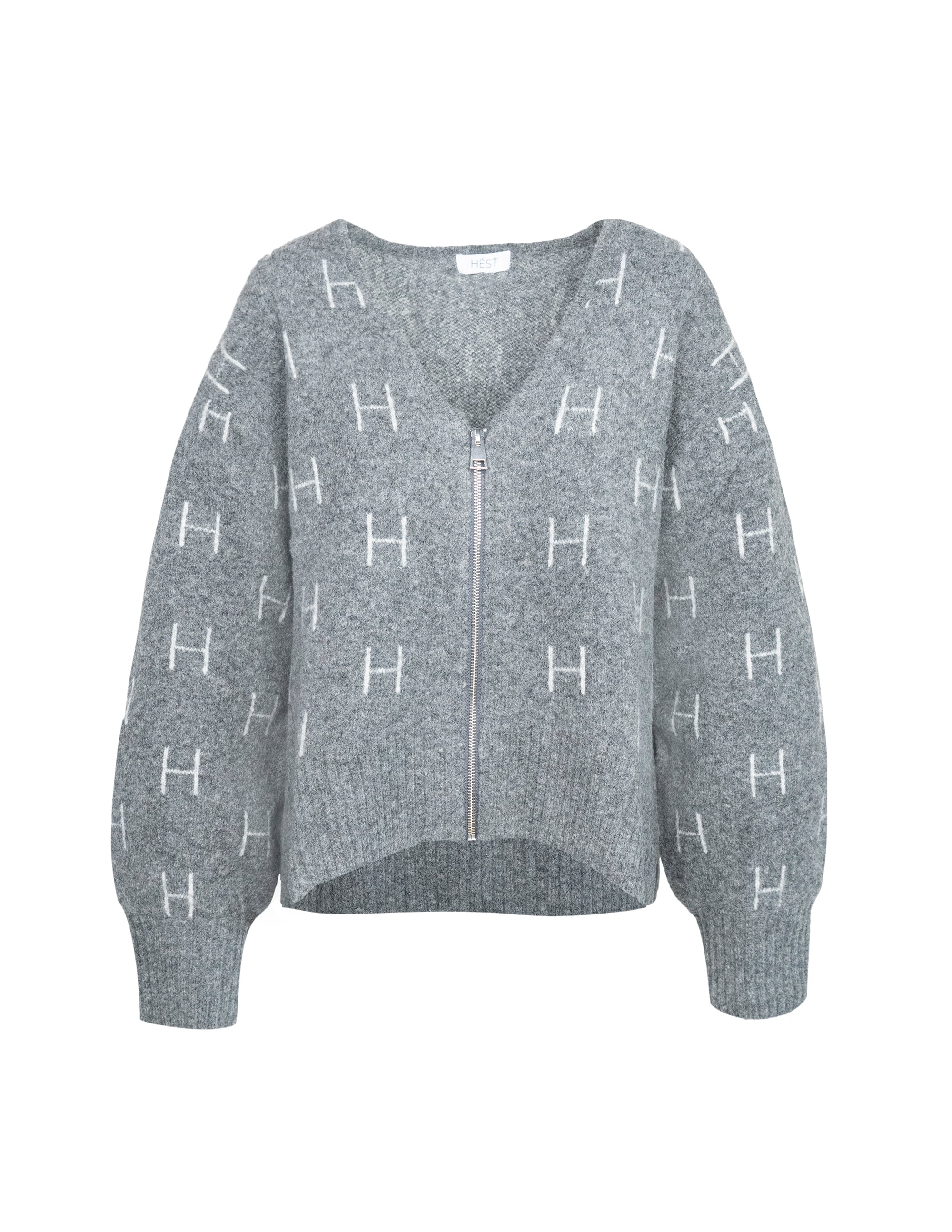 FAM Zip Jacket in Dark grey/light grey Pullover Hést