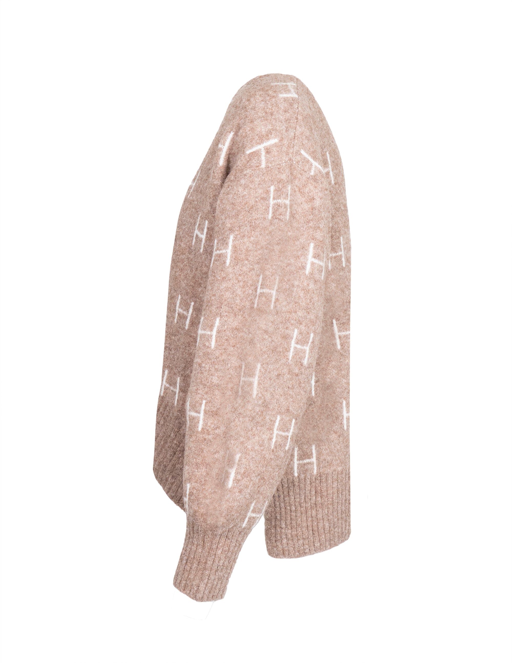 FAM Zip Jacket in Brown melange/white Pullover Hést