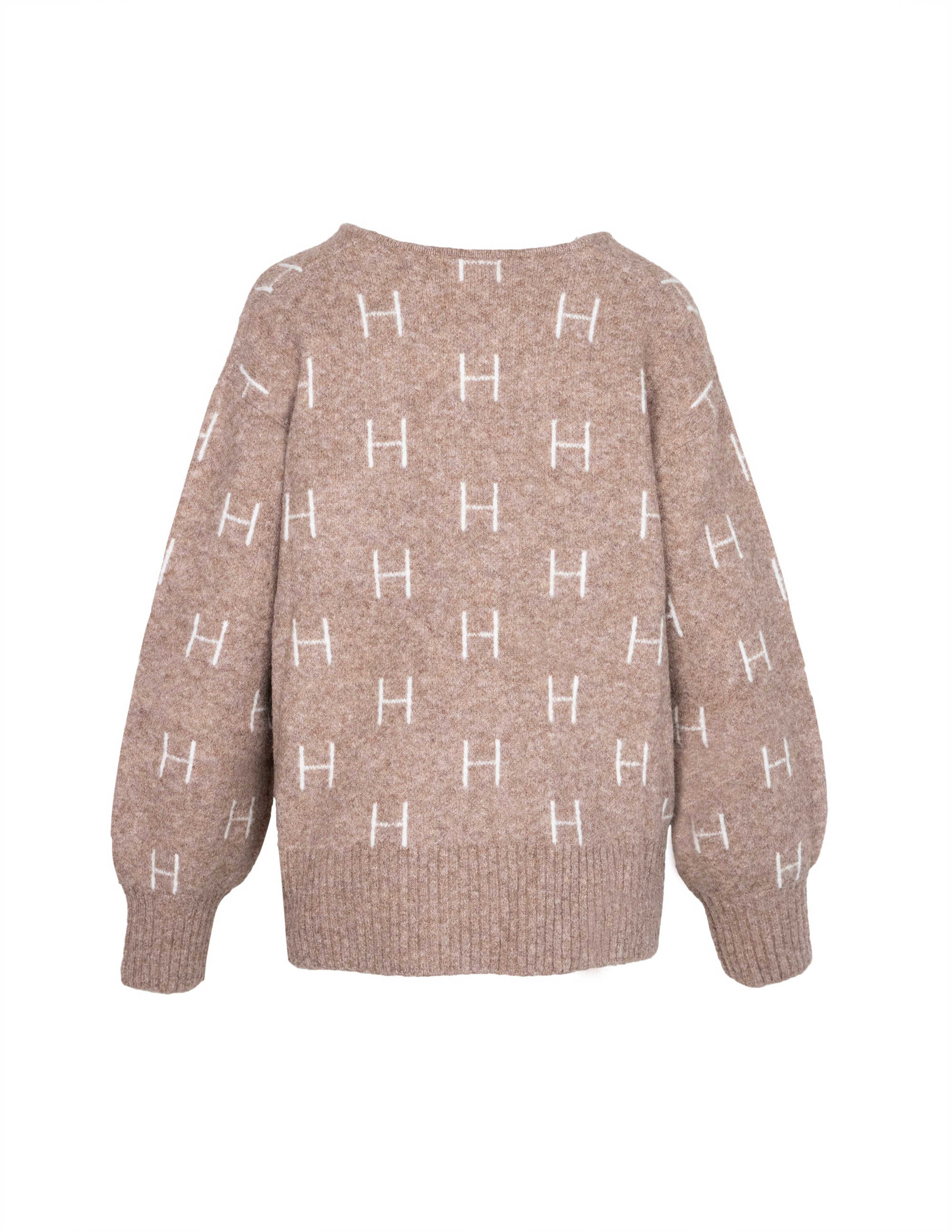 FAM Zip Jacket in Brown melange/white Pullover Hést