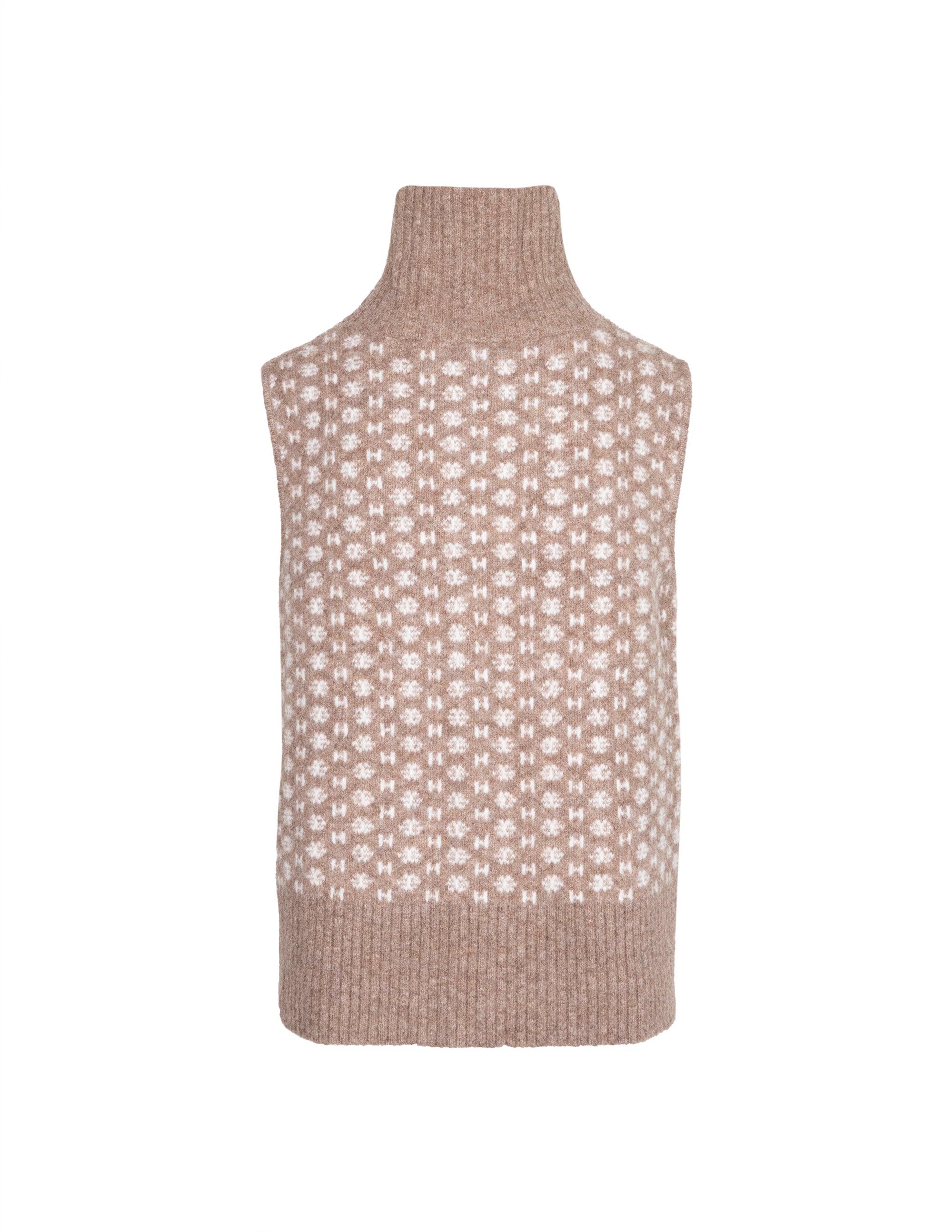 LOGO Vest in Brown melange/white Pullover Hést