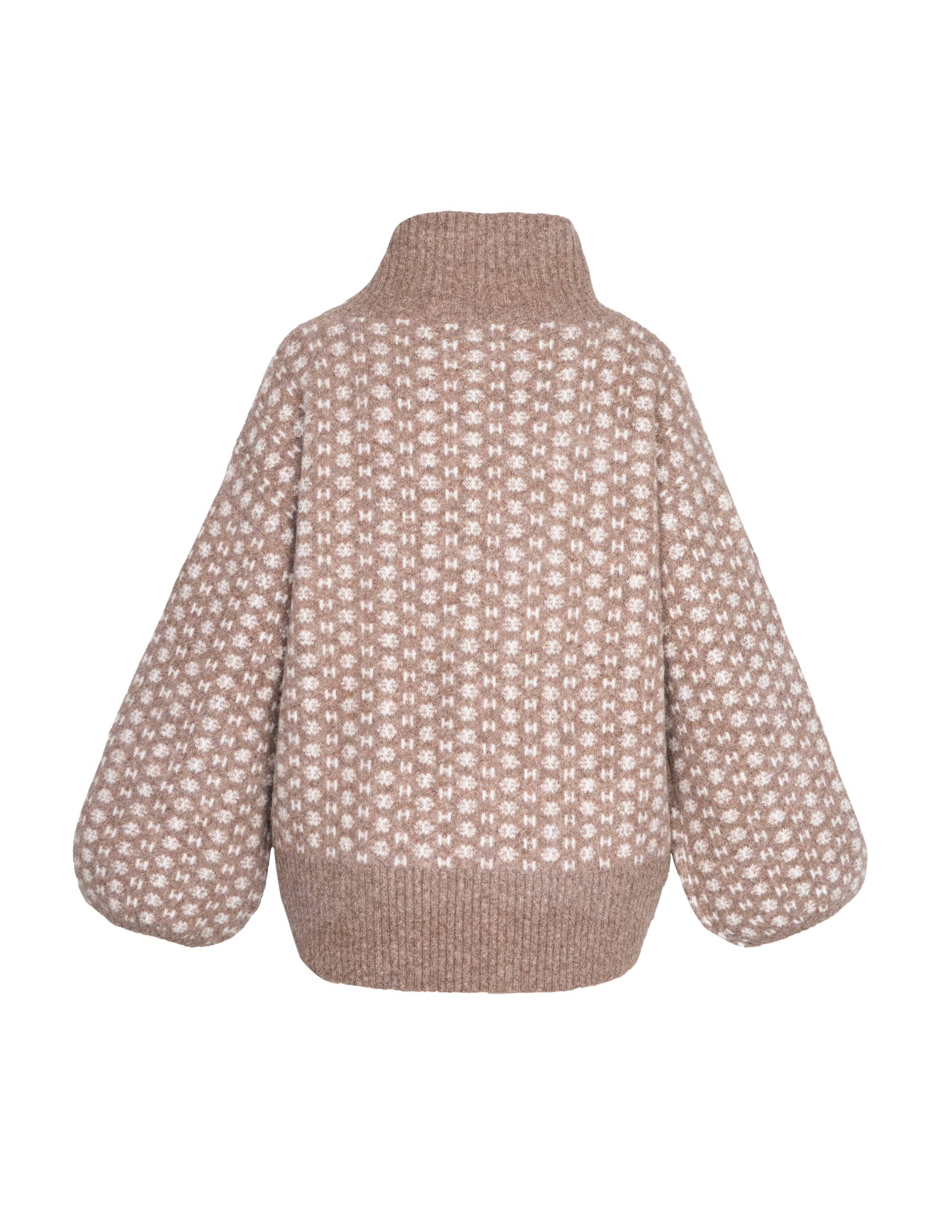 LOGO Sweater in Brown melange/white Pullover Hést