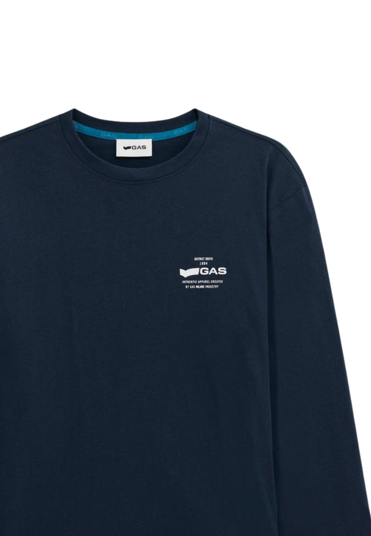 Dharis M/L 1984 Logo in Navy Blue T-Shirts GAS