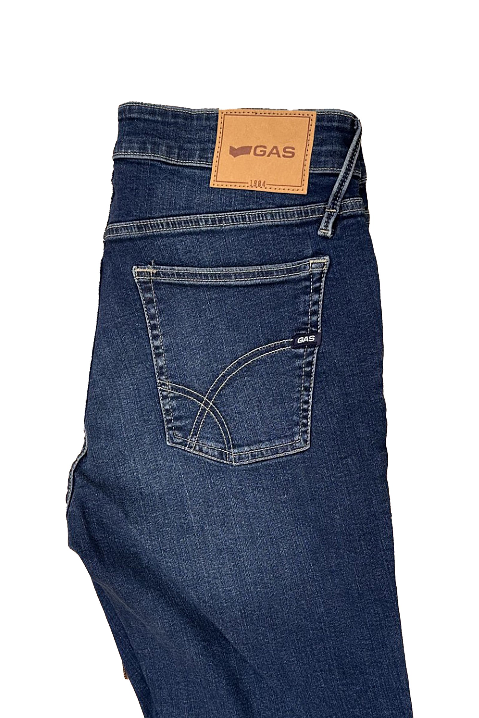 Sax Zip Rev 5 Pocket in Rags Mid Dark Jeans GAS