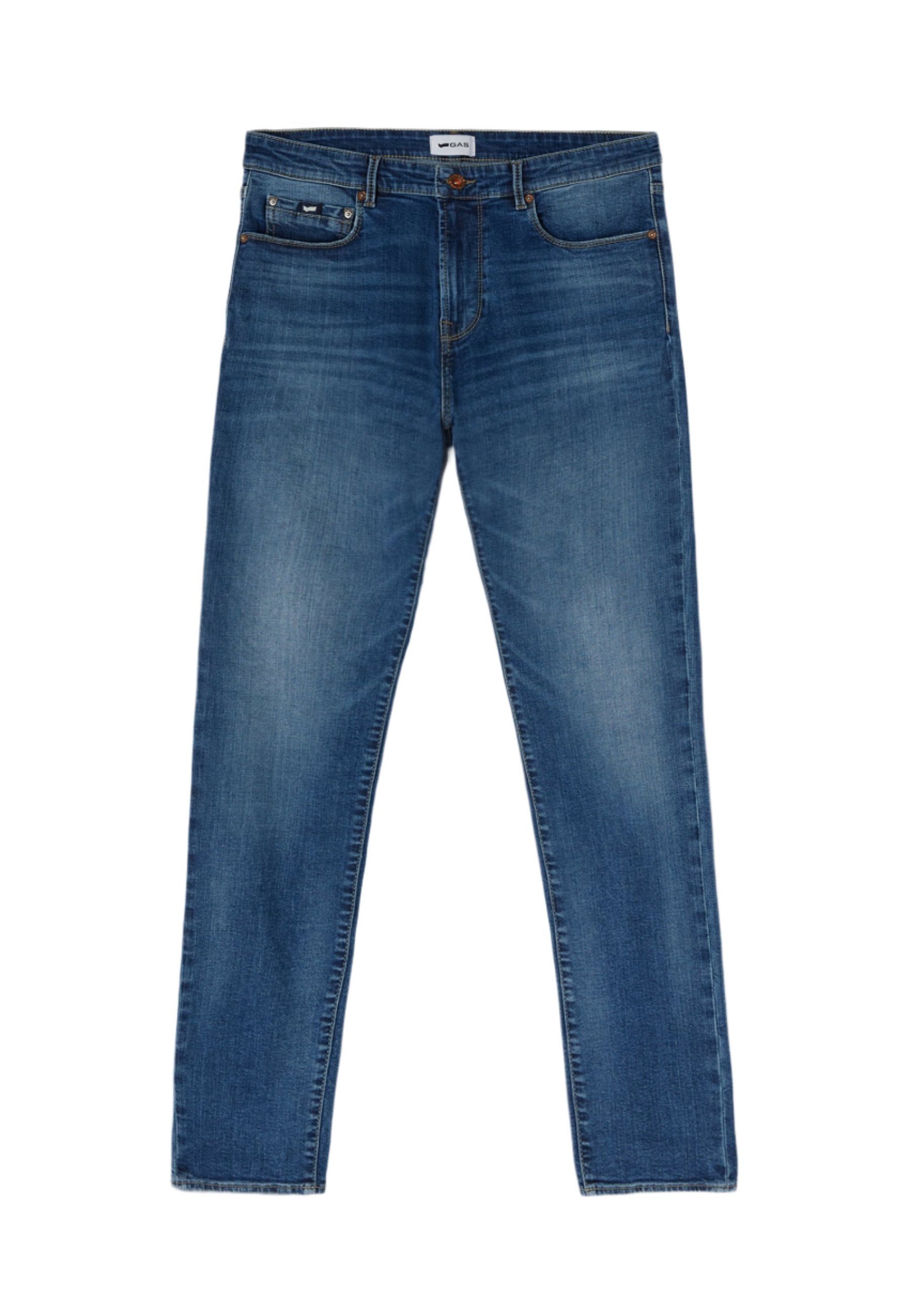 Sax Zip Rev in Stone Mid Mid Jeans GAS