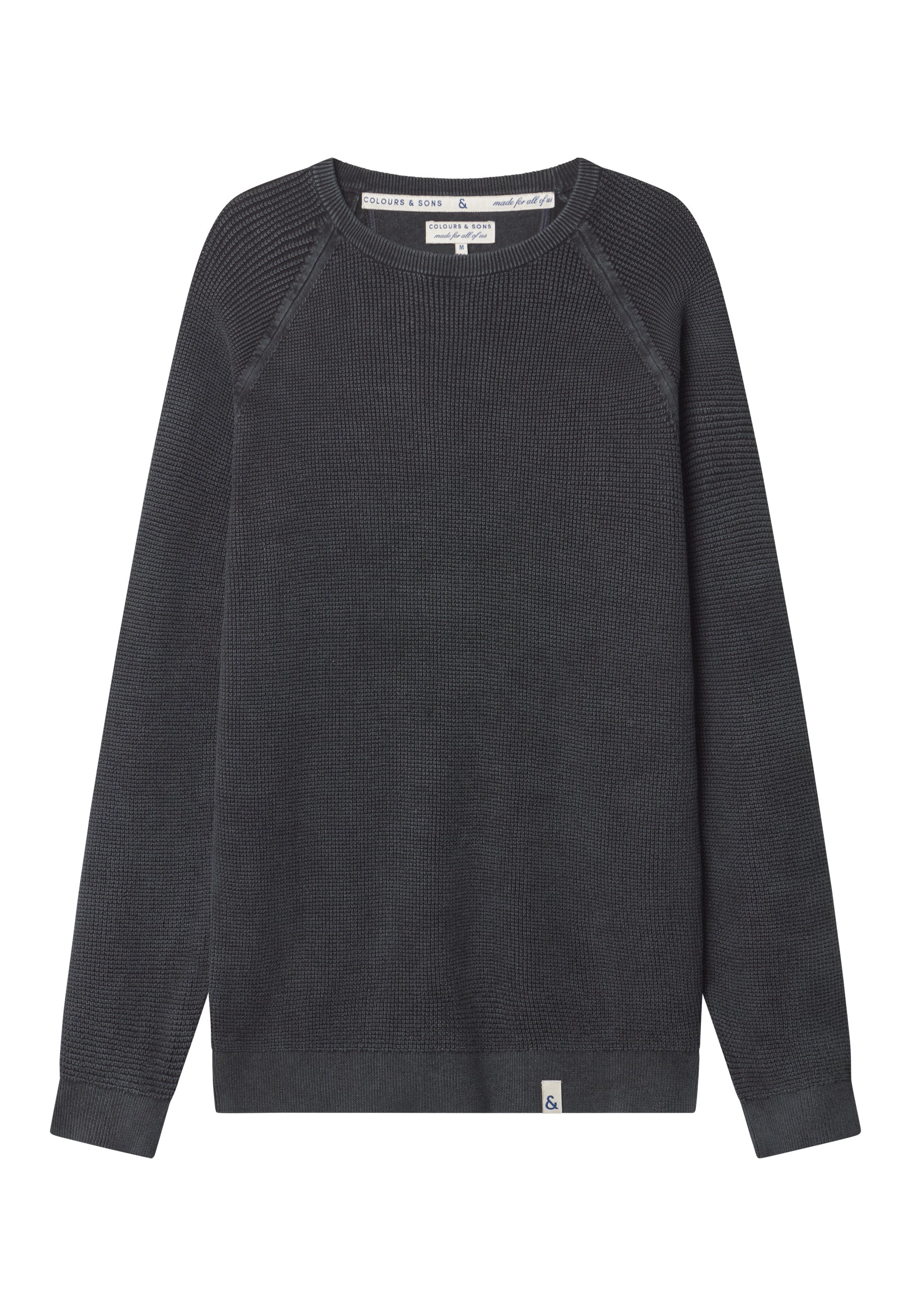 Roundneck Washed in Anthracite Pullover Colours and Sons