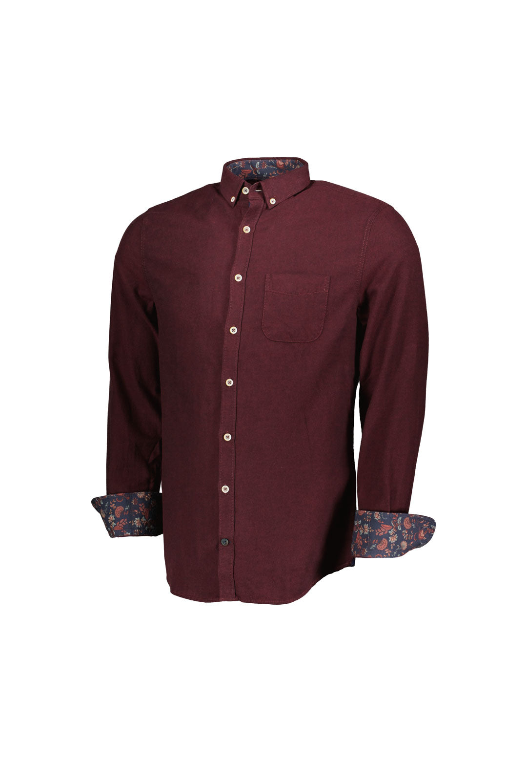 Shirt-Brushed Twill in Merlot Hemden Colours and Sons