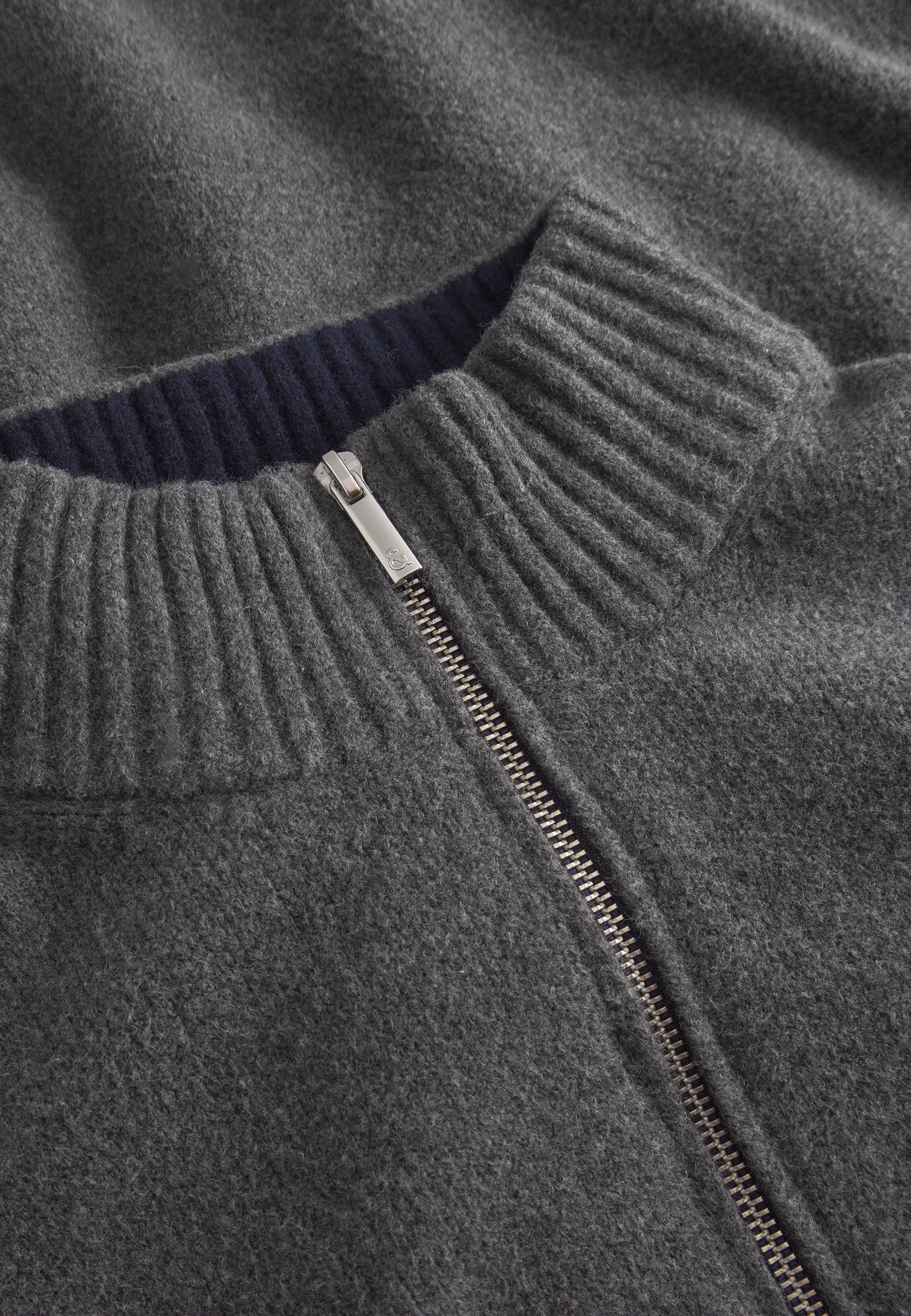 Mock-Zip Woolen Touch in Stone Pullover Colours and Sons
