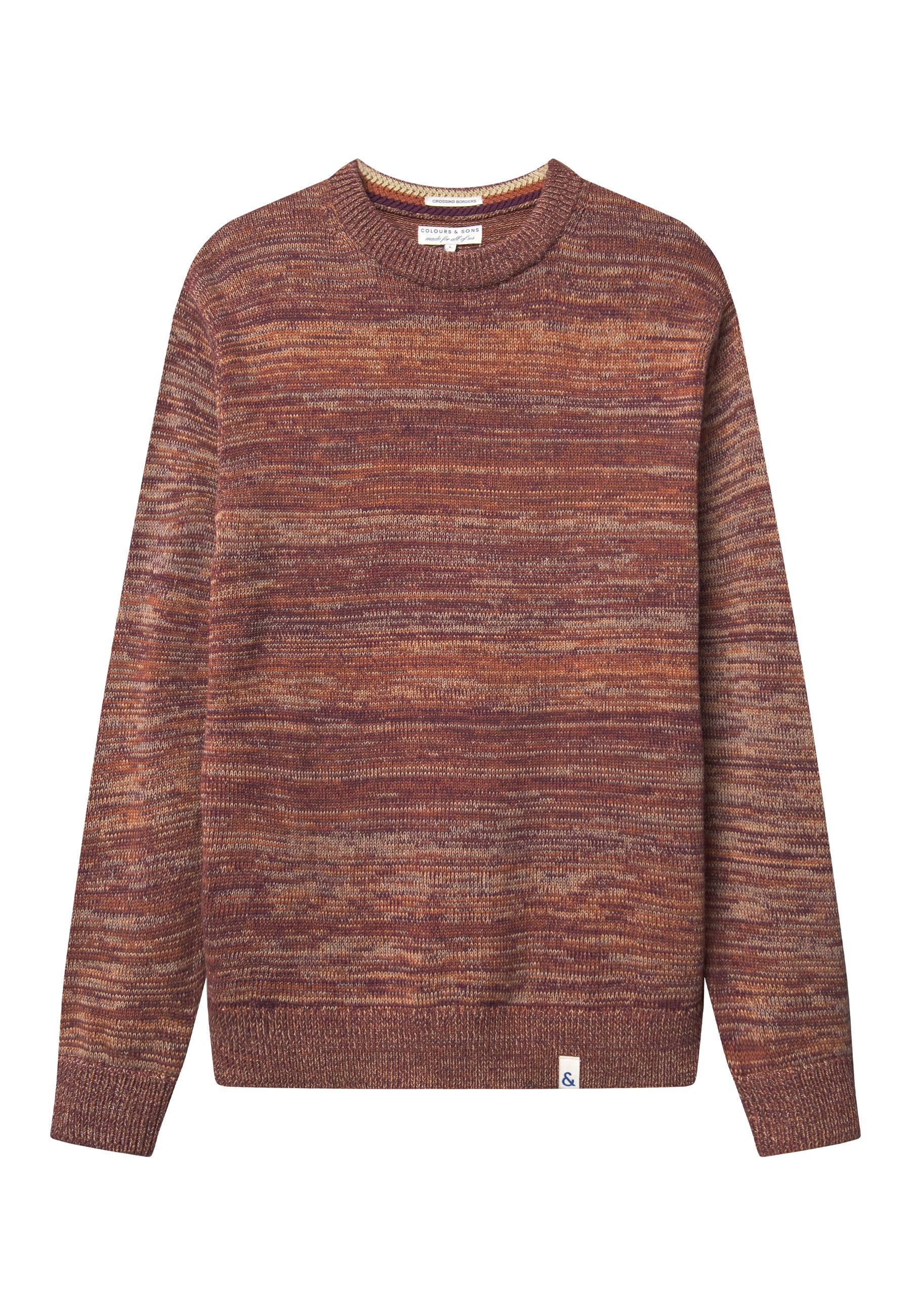 Roundneck Mouliné in Mahogany Mouliné Pullover Colours and Sons