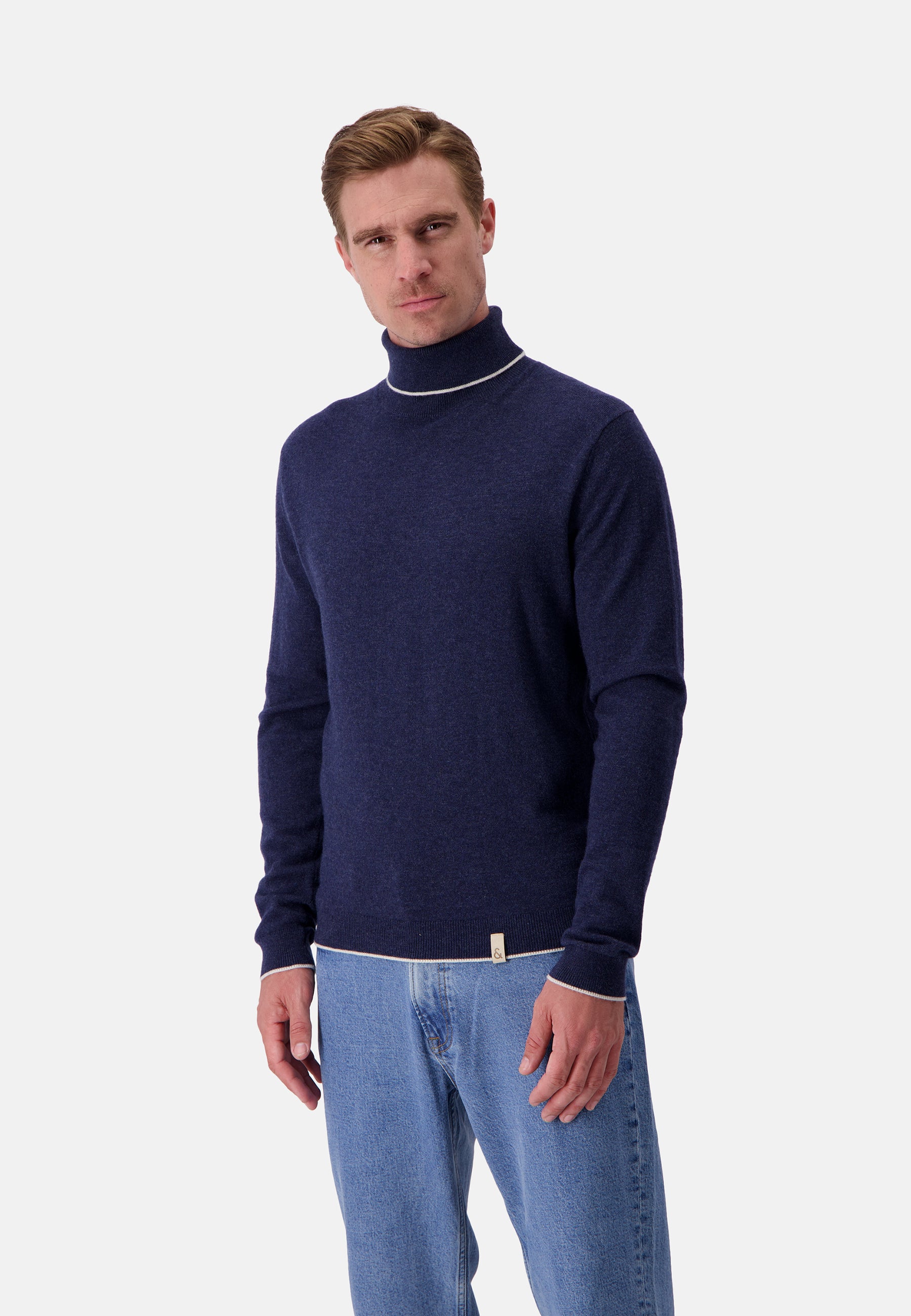 Turtleneck Merino Blend in Navy Pullover Colours and Sons