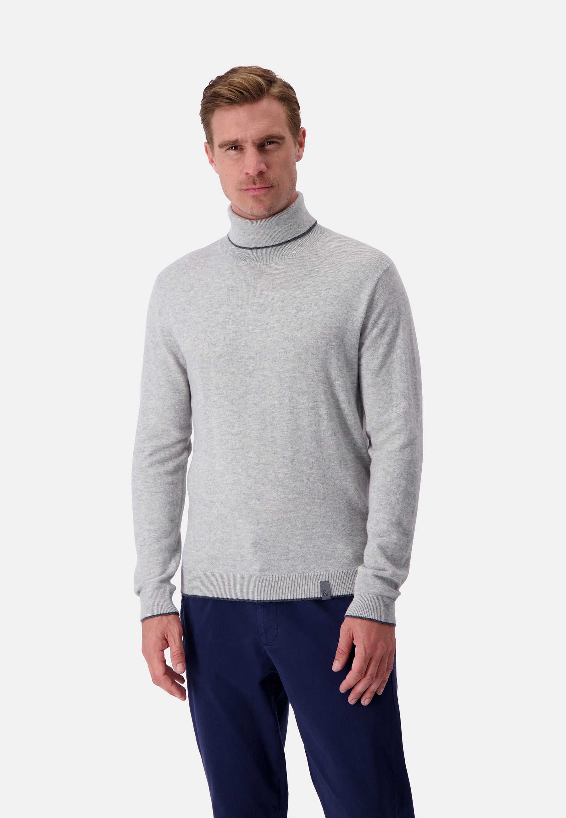 Turtleneck Merino Blend in Silver Pullover Colours and Sons